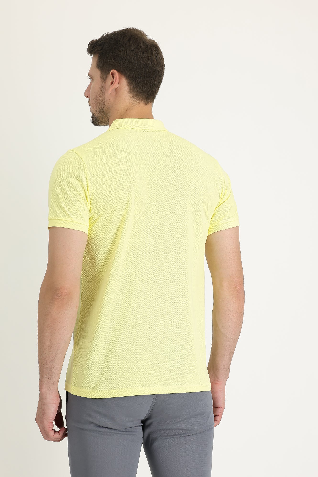 Koyu Sarı Cepli Polo Yaka Regular Fit Nakışlı Pamuk Tişört - Image 4