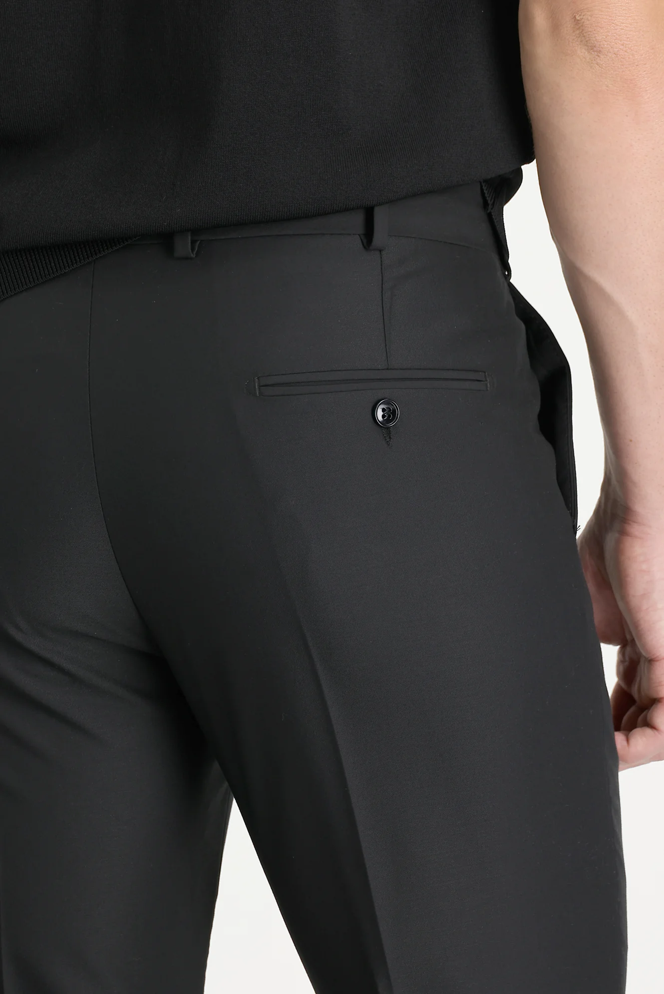 Koyu Siyah 6 Drop Regular Fit Standart Kesim Klasik Kumaş Pantolon - Image 4