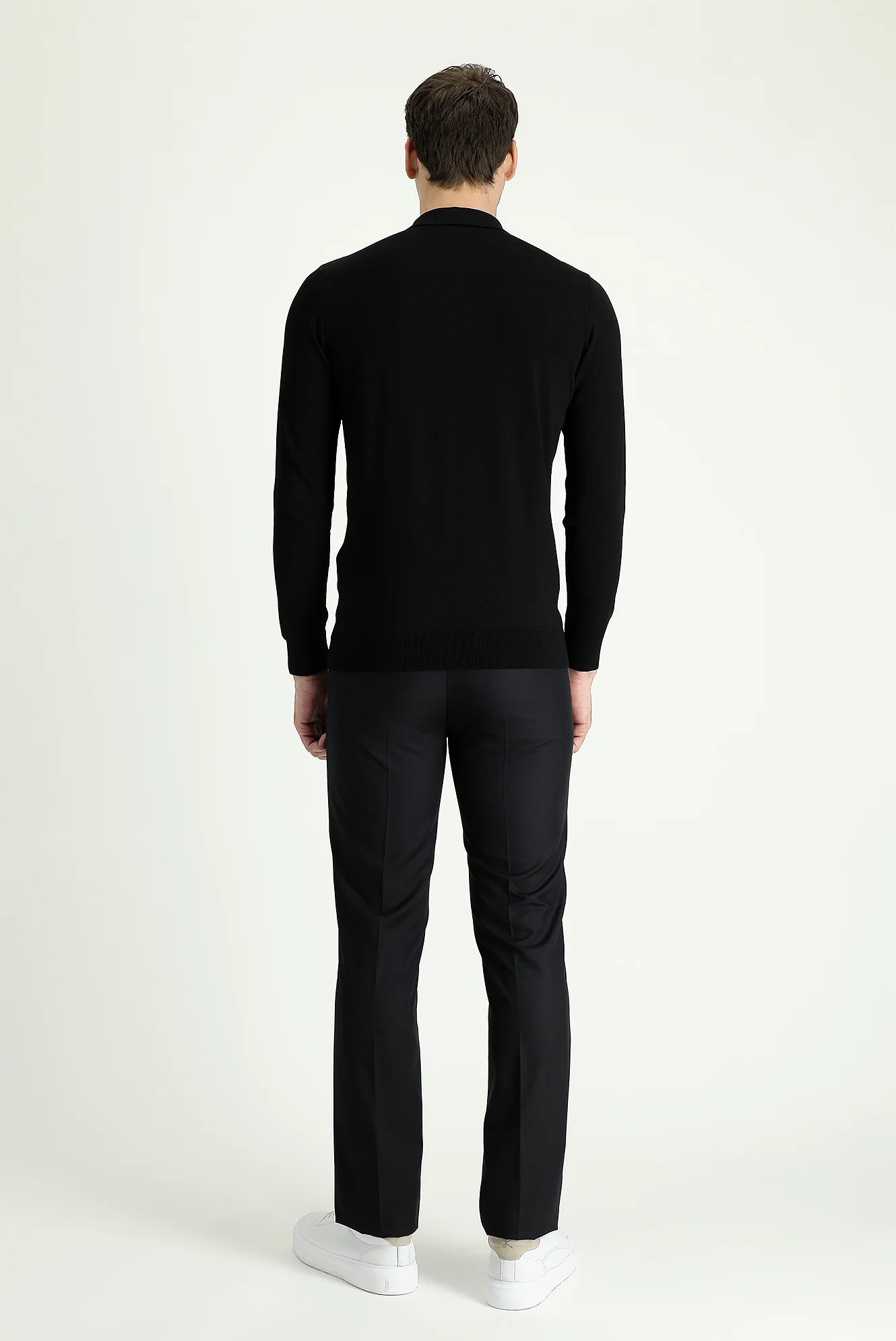 Koyu Siyah 4 Drop Relaxed Fit Rahat Kesim Klasik Kumaş Pantolon - Image 3