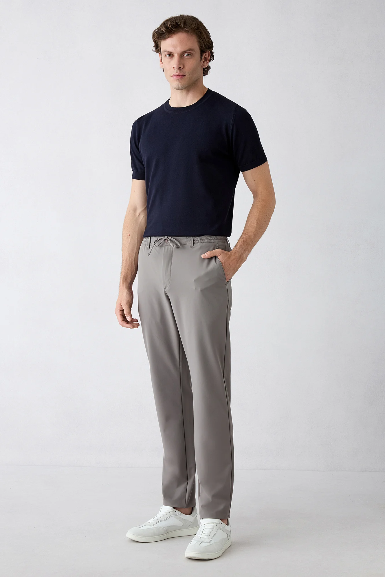 Koyu Vizon Techno-Line Regular Fit Standart Kesim Çantalı Likralı Beli İpli Chino / Kanvas Pantolon - Image 2