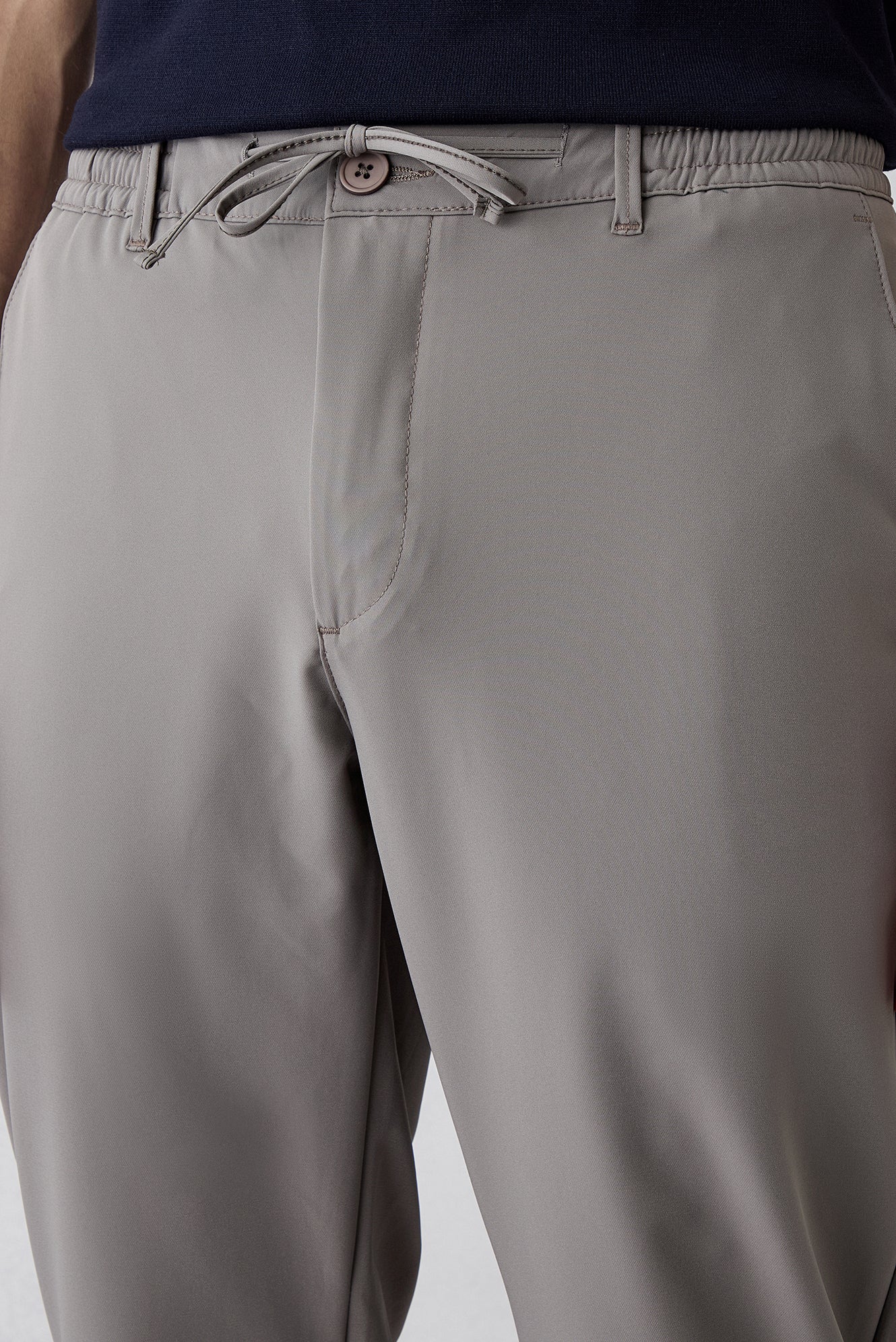 Koyu Vizon Techno-Line Regular Fit Standart Kesim Çantalı Likralı Beli İpli Chino / Kanvas Pantolon - Image 3