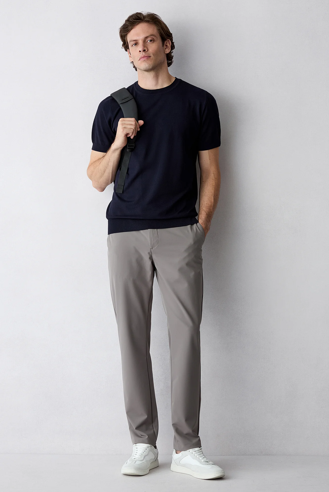 Koyu Vizon Techno-Line Regular Fit Standart Kesim Çantalı Likralı Beli İpli Chino / Kanvas Pantolon - Image 7
