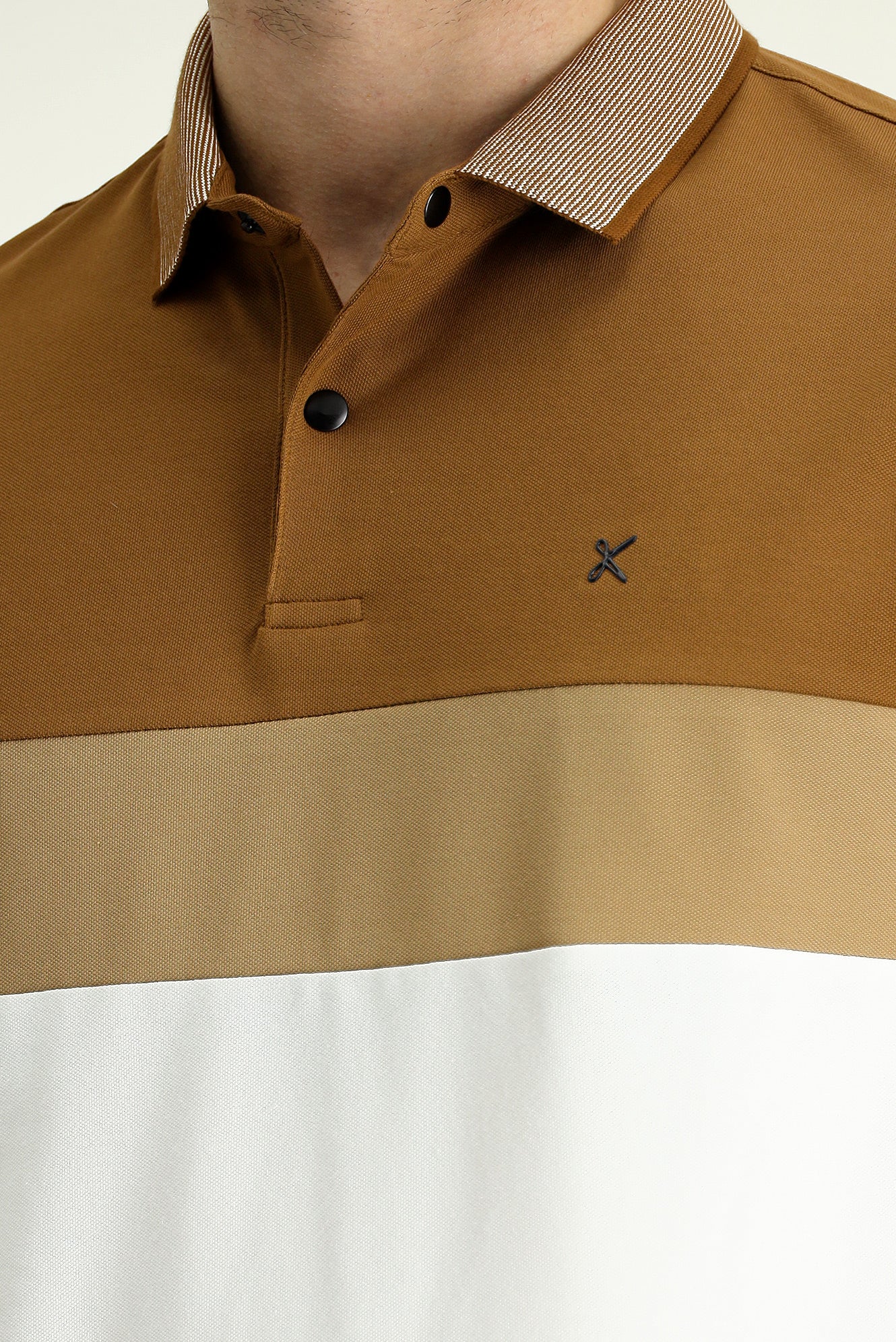 Koyu Vizon Polo Yaka Regular Fit Desenli Pamuklu Tişört - Image 4