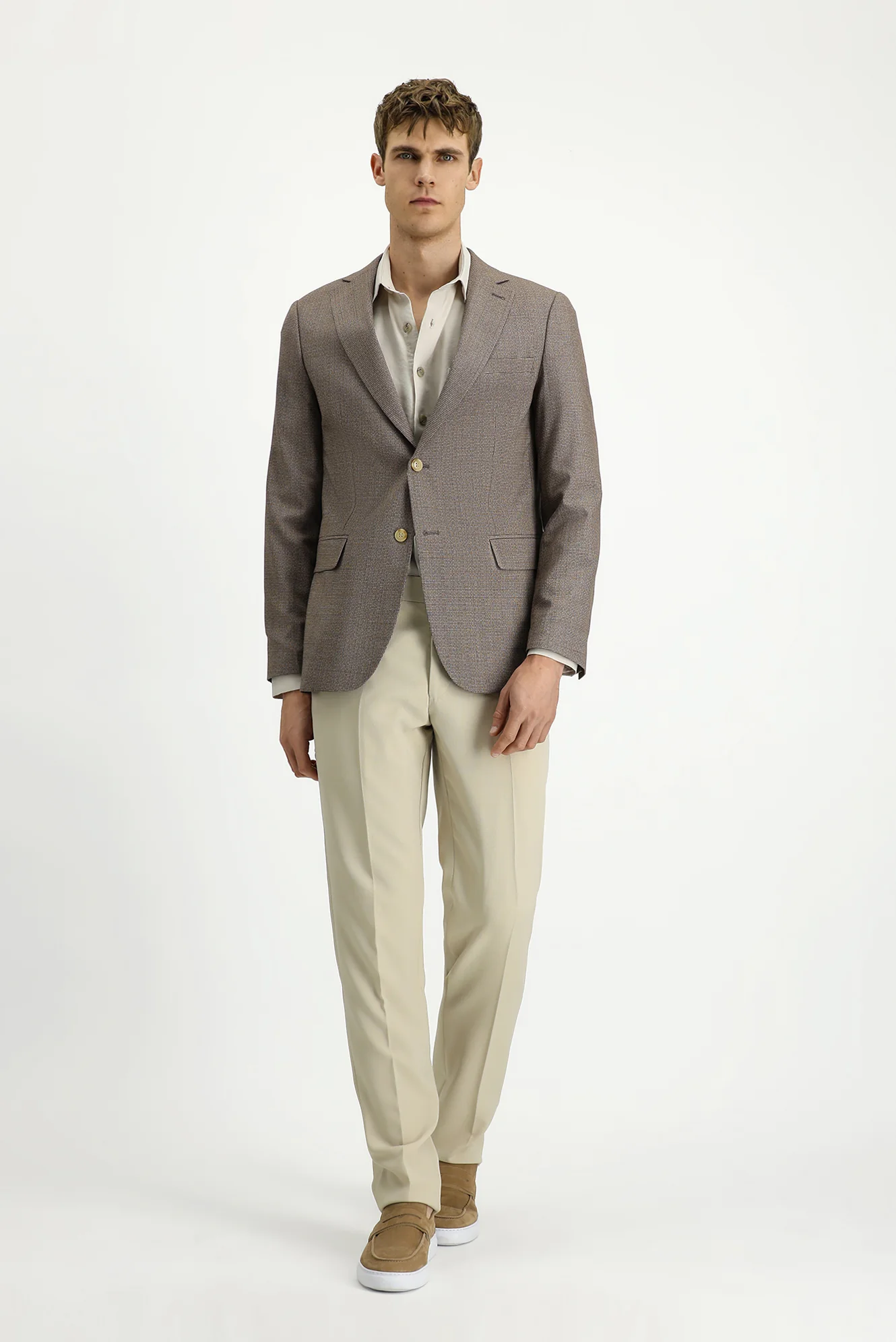 Koyu Vizon 6 Drop Regular Fit Standart Kesim Klasik Desenli Ceket - Image 2