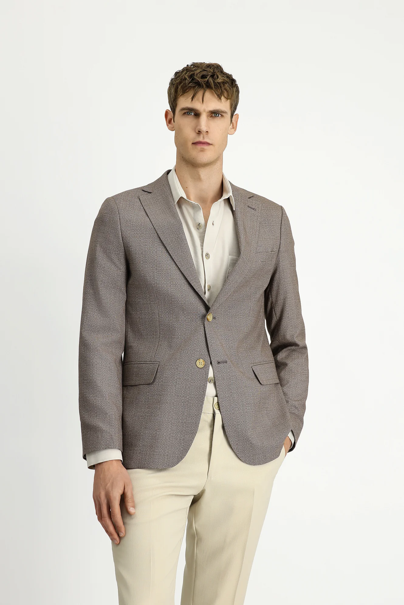 Koyu Vizon 6 Drop Regular Fit Standart Kesim Klasik Desenli Ceket - Image 4