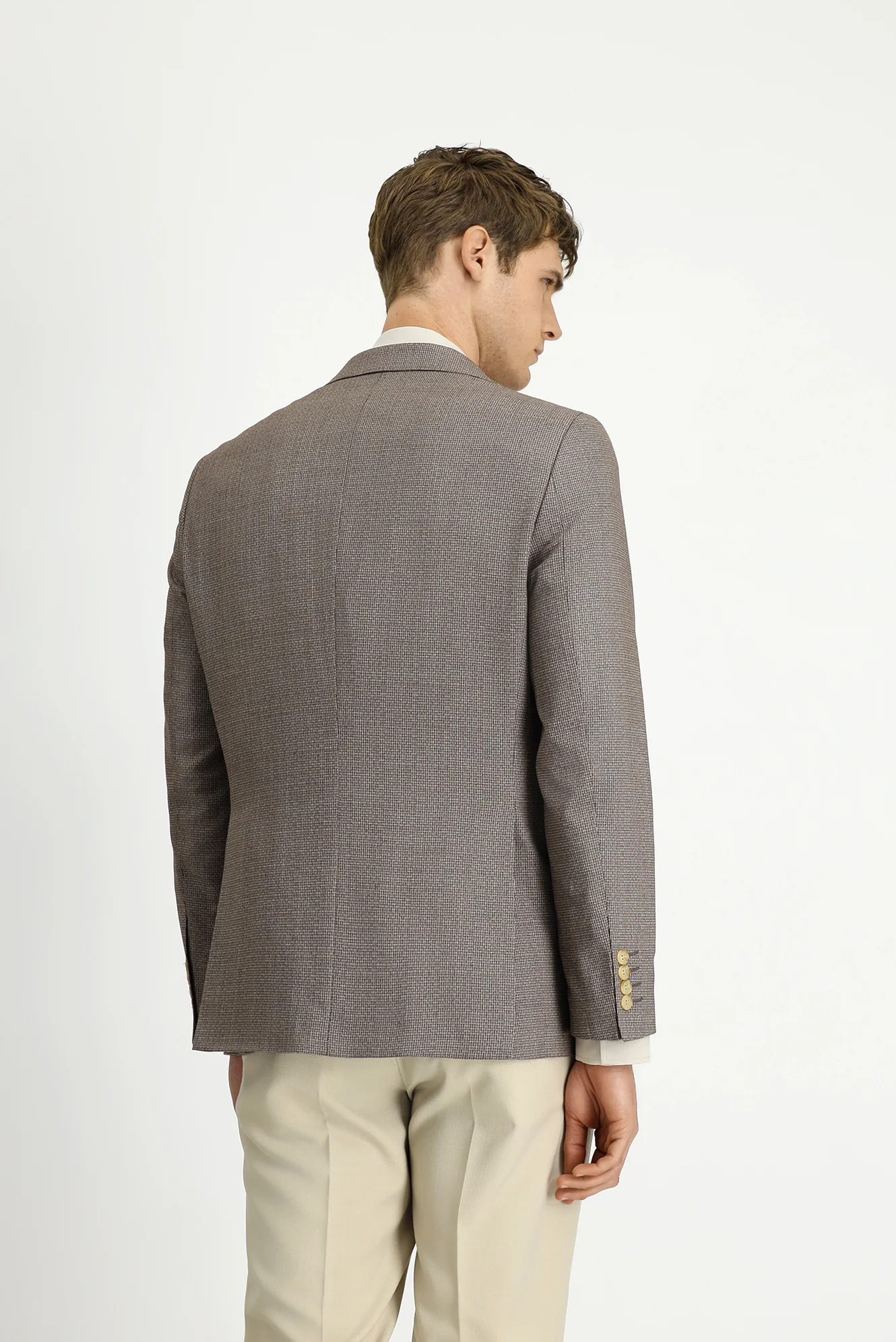 Koyu Vizon 6 Drop Regular Fit Standart Kesim Klasik Desenli Ceket - Image 5