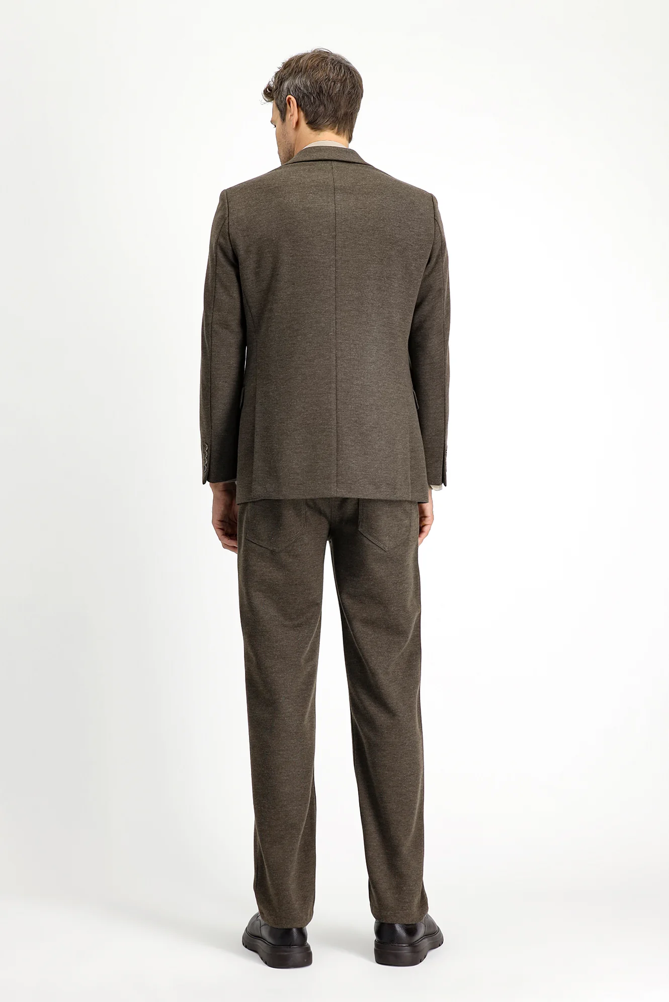 Koyu Vizon 6 Drop Regular Fit Standart Kesim Klasik Desenli Örme Ceket - Image 4