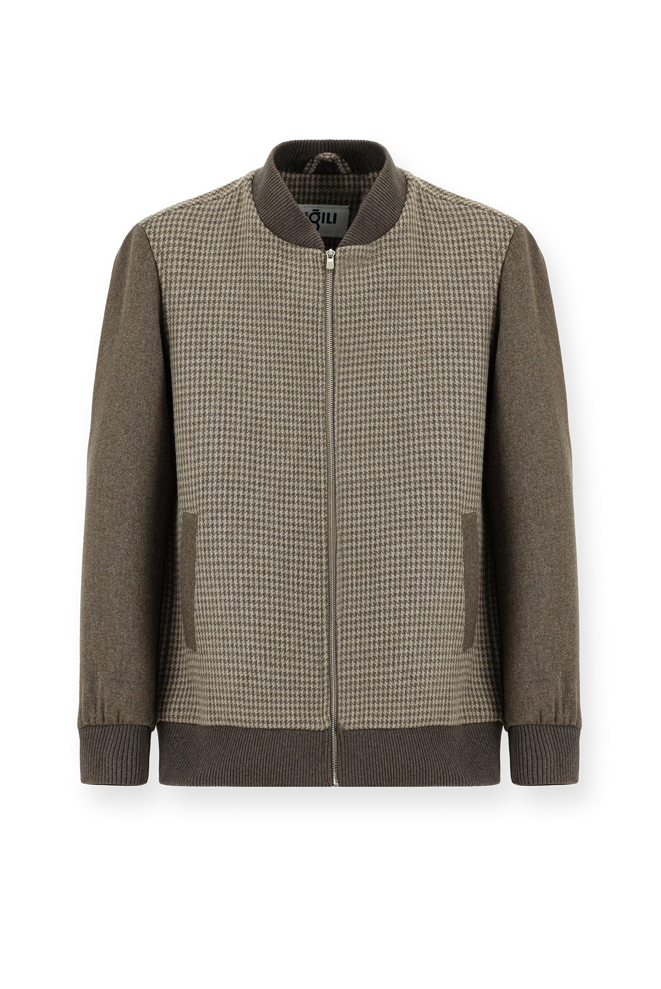 Koyu Vizon Slim Fit Dar Kesim Kazayağı Spor Yünlü Bomber Ceket Mont - Image 6