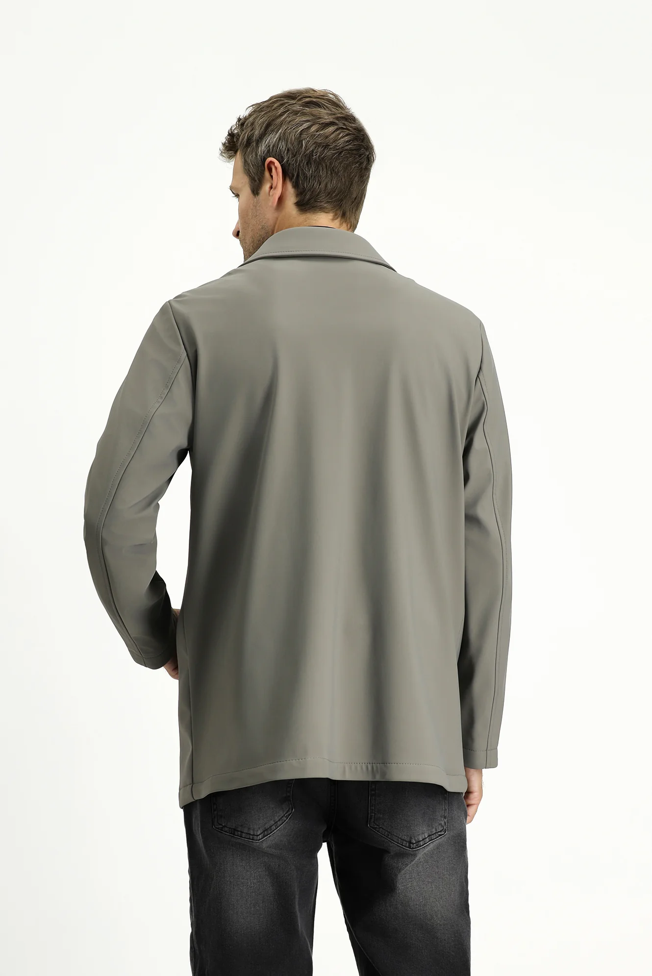 Koyu Vizon Techno-Line Likralı Pardösü & Trençkot - Image 5
