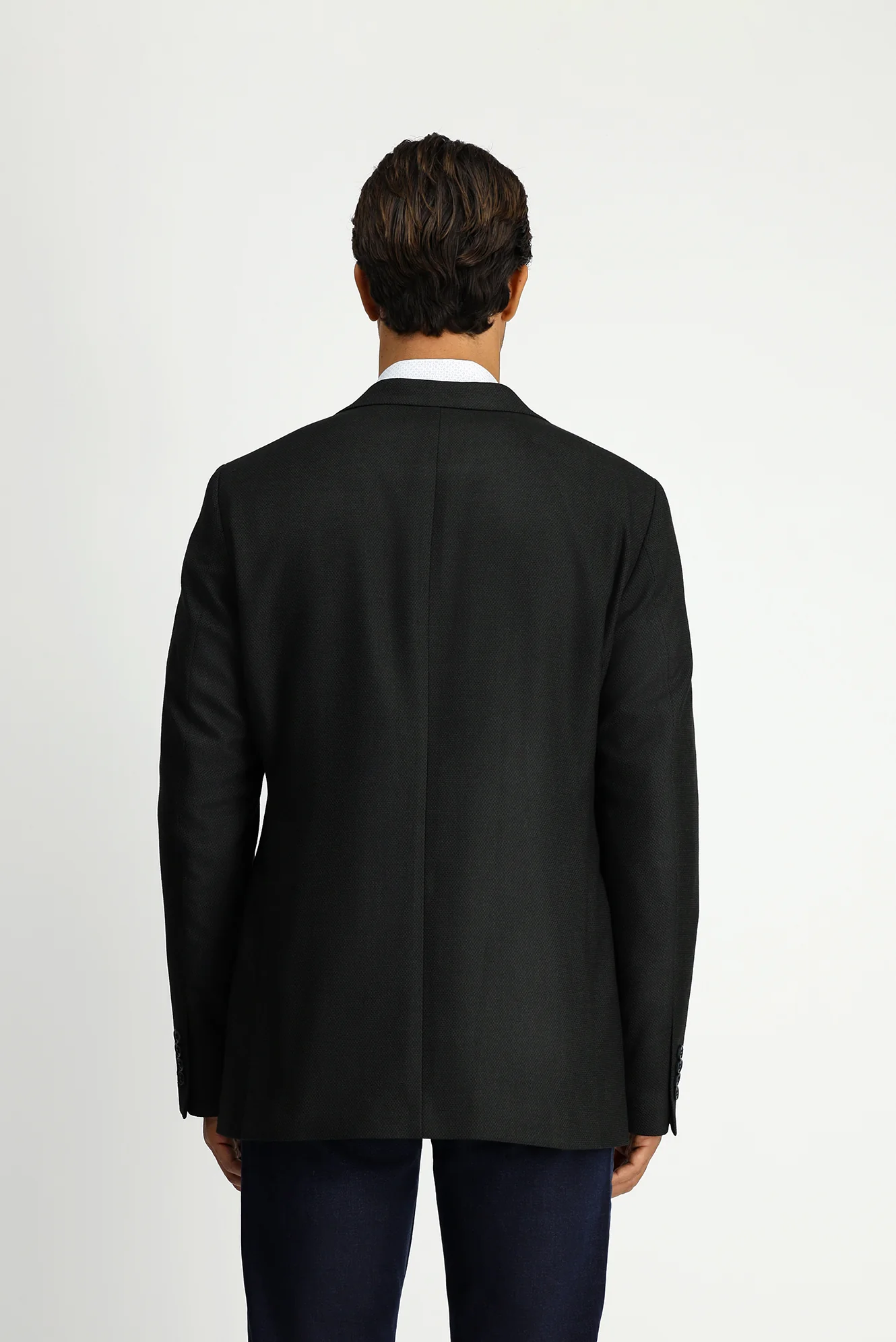 Koyu Yeşil 4 Drop Relaxed Fit Rahat Kesim Likralı Klasik Desenli Ceket - Image 5