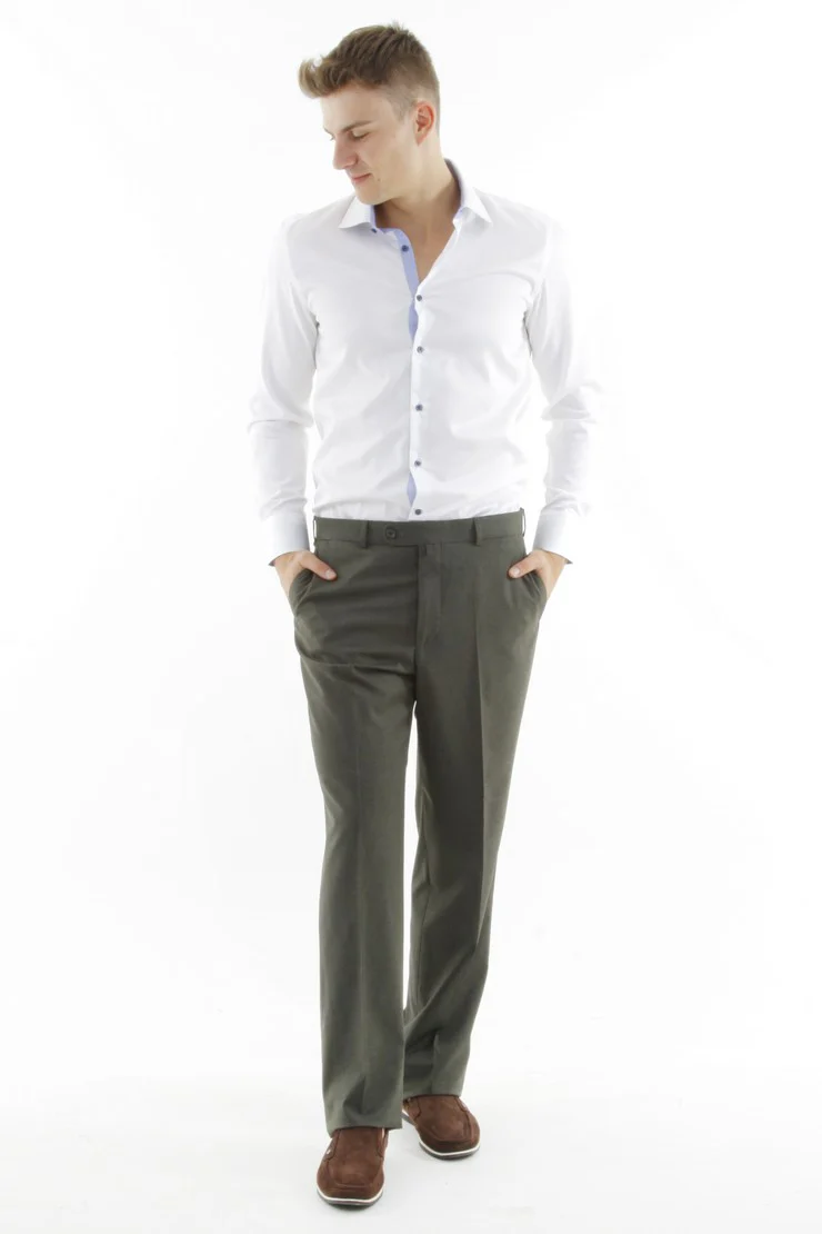 Koyu Yesil 6 Drop Regular Fit Standart Kesim Klasik Kumaş Pantolon