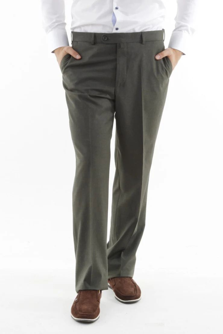 Koyu Yesil 6 Drop Regular Fit Standart Kesim Klasik Kumaş Pantolon - Image 2