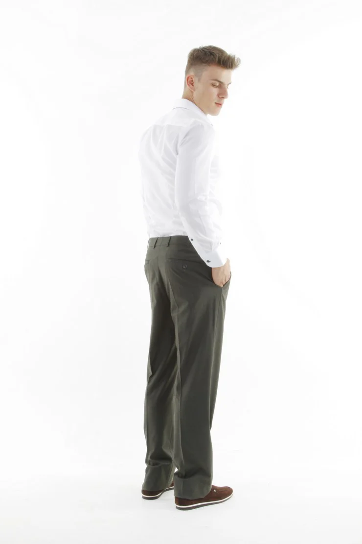 Koyu Yesil 6 Drop Regular Fit Standart Kesim Klasik Kumaş Pantolon - Image 4