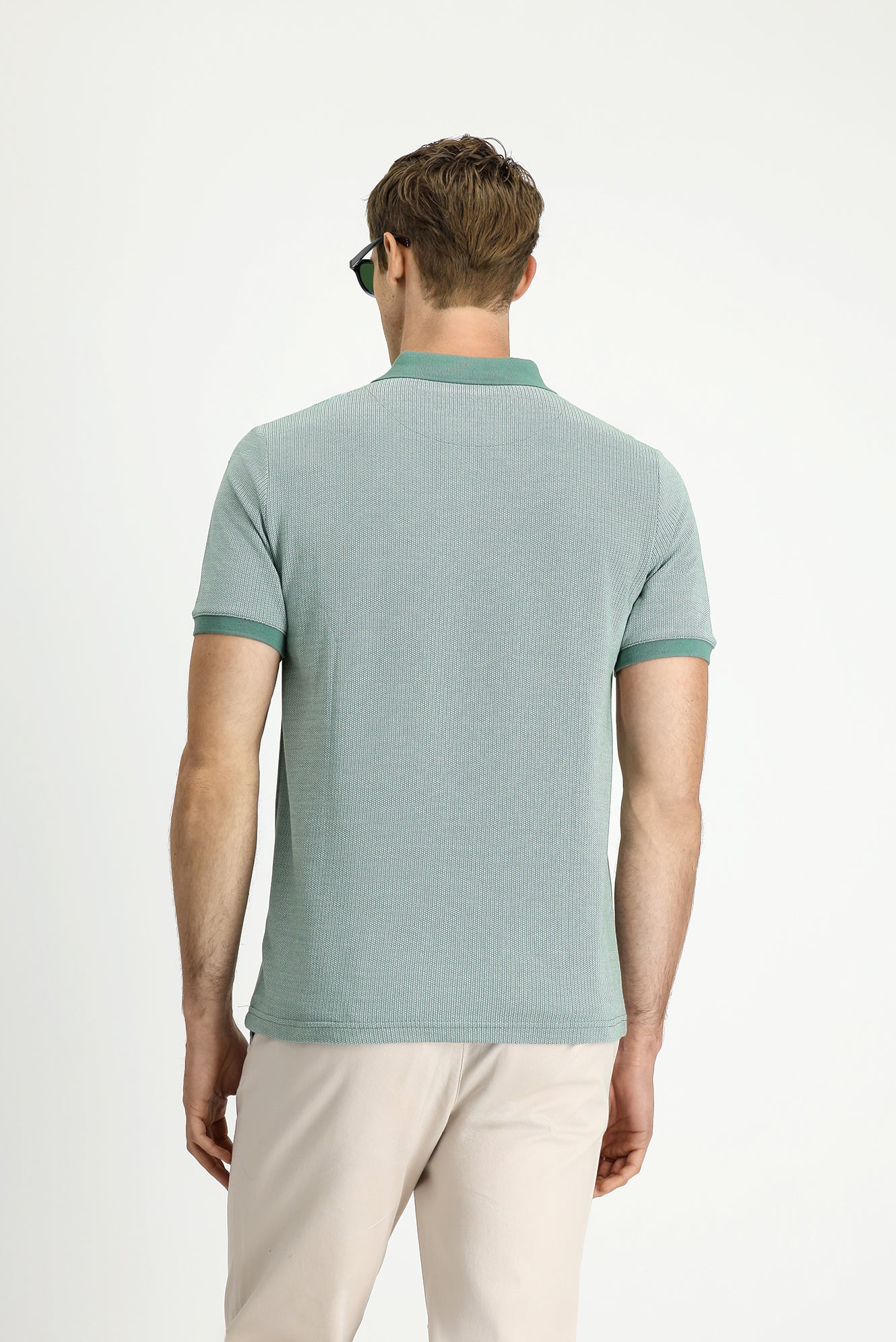 Koyu Yeşil Regular Fit Desenli Pamuklu Cepli Polo Yaka Tişört - Image 5