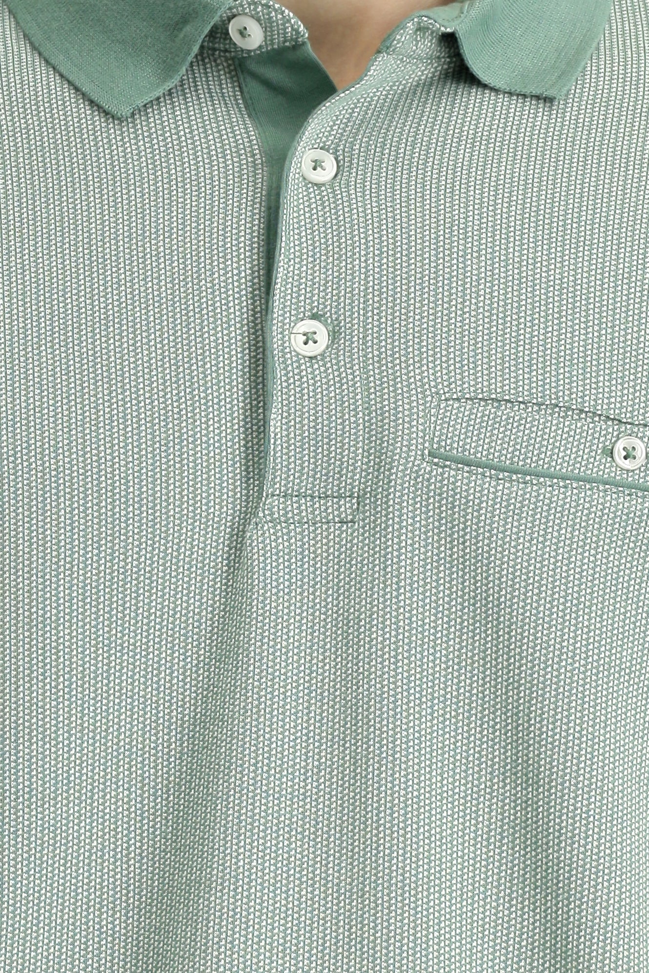 Koyu Yeşil Regular Fit Desenli Pamuklu Cepli Polo Yaka Tişört - Image 6