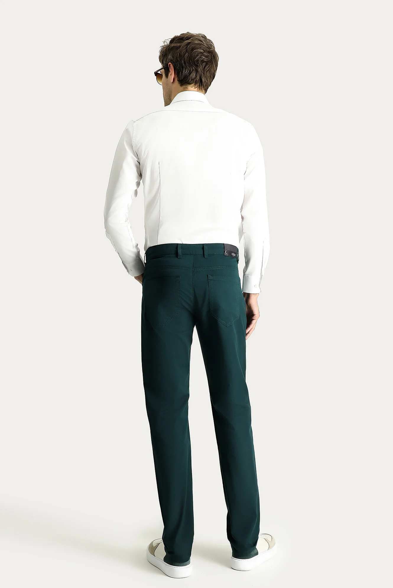Koyu Yeşil Regular Fit Standart Kesim Pamuk Kanvas / Chino Pantolon - Image 4