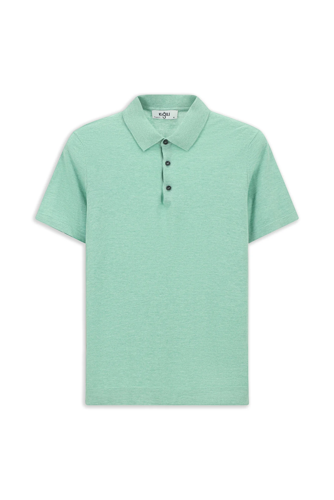 Koyu Yeşil Regular Fit Pamuklu Polo Yaka Örme Tişört - Image 8