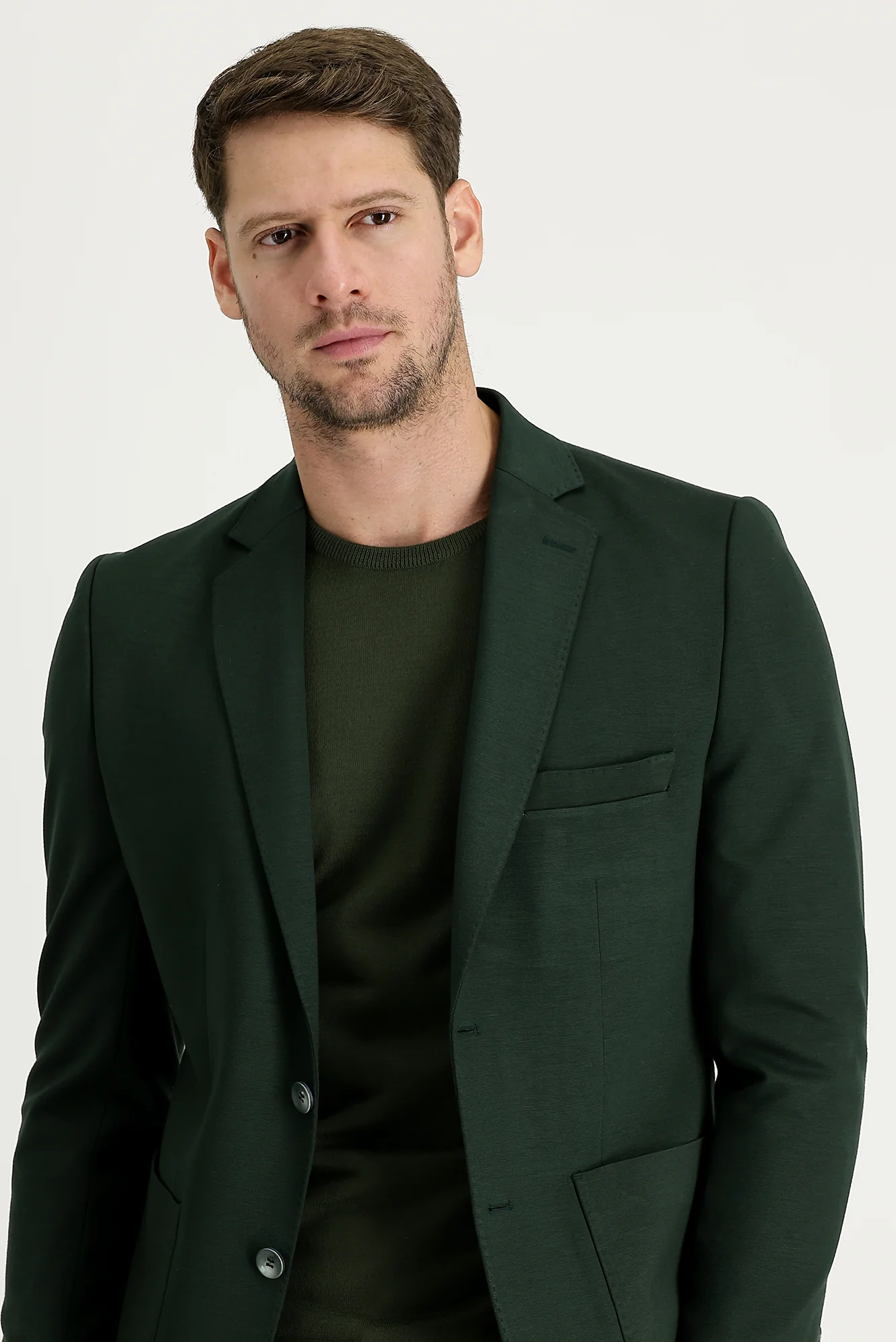 Koyu Yeşil 4 Drop Relaxed Fit Rahat Kesim Ceket - Image 2