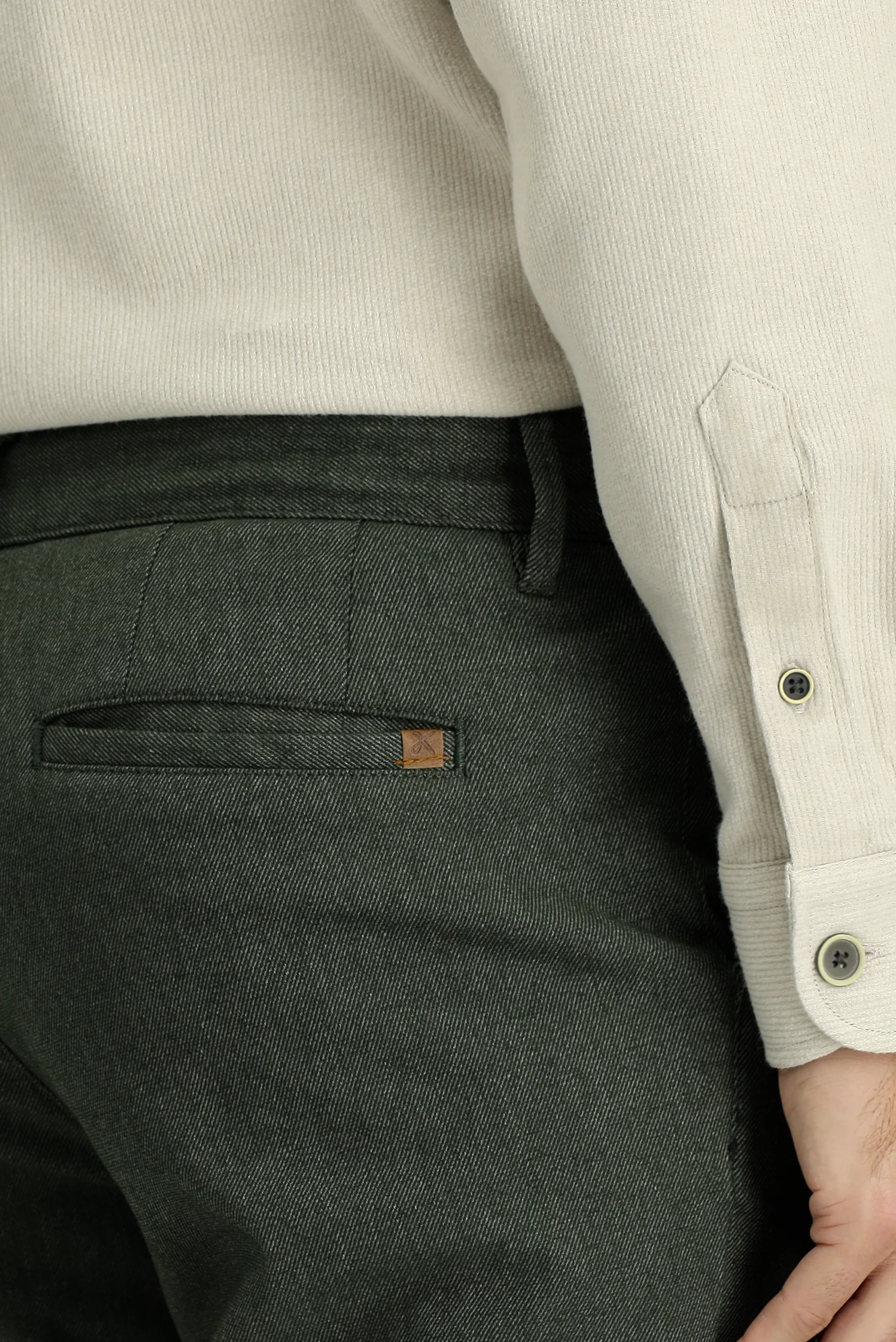 Koyu Yeşil Relaxed Fit Rahat Kesim Likralı Kanvas / Chino Pantolon - Image 5