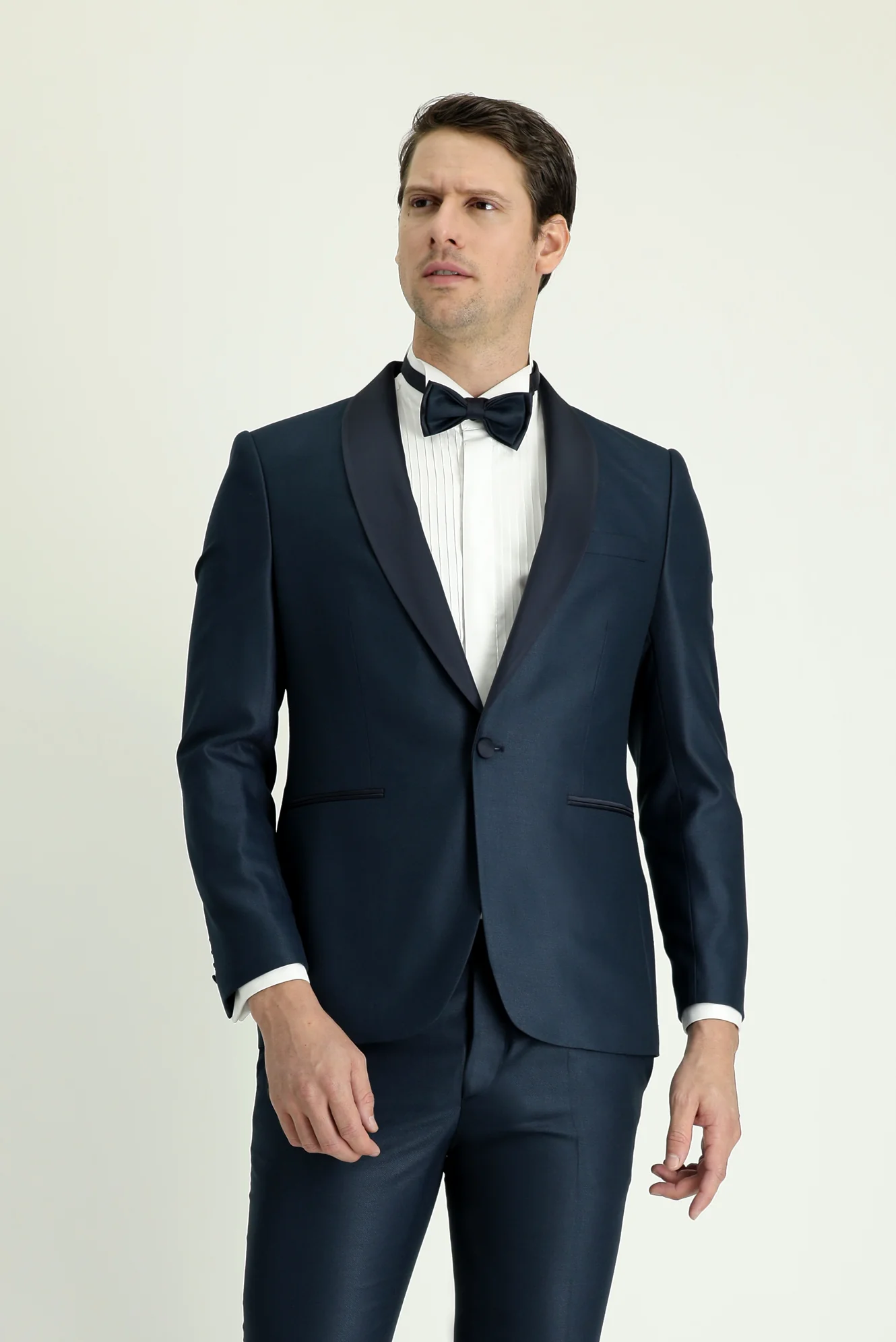 Koyu Yeşil 7 Drop Slim Fit Dar Kesim Şal Yaka Smokin & Damatlık - Image 2