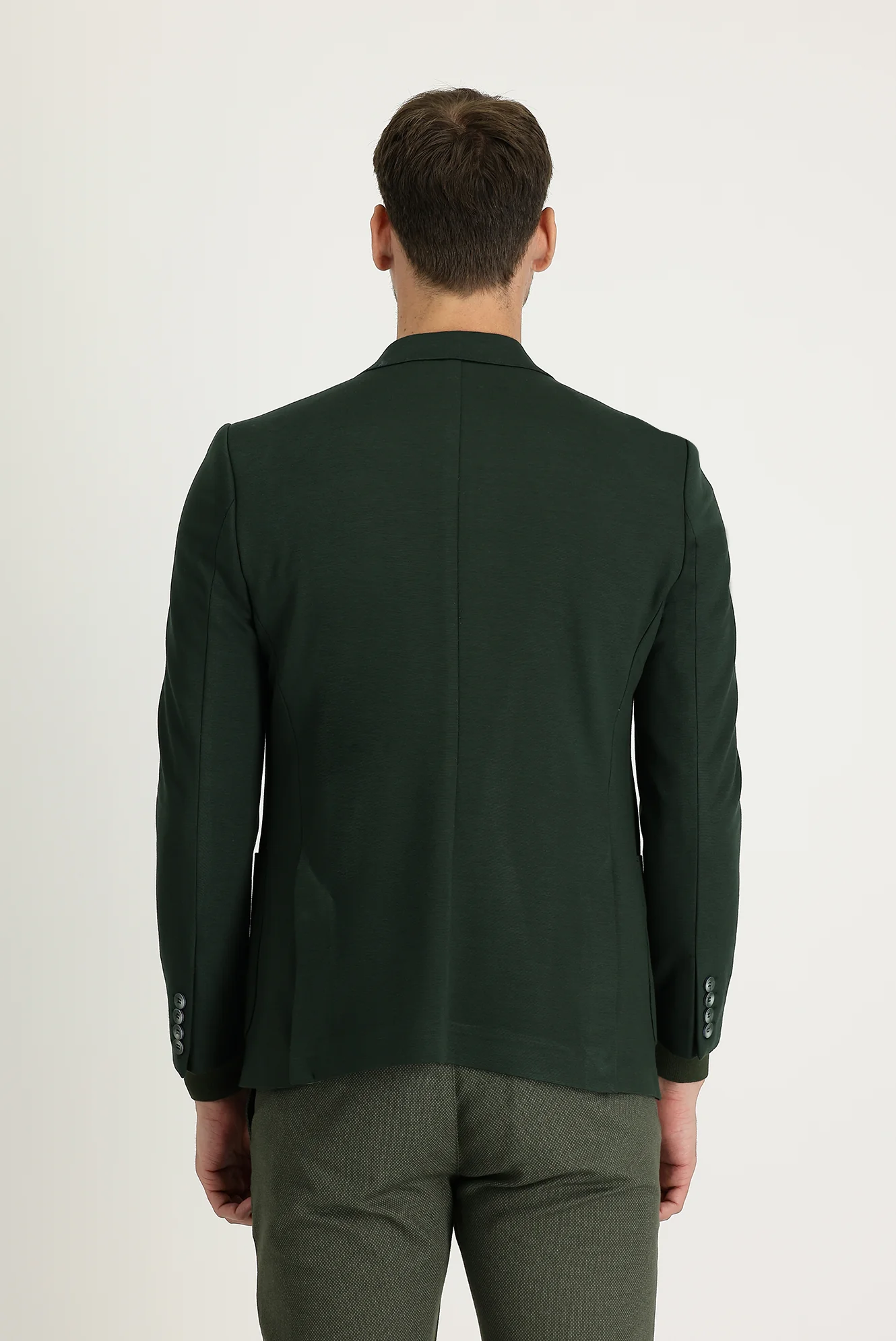 Koyu Yeşil 7 Drop Slim Fit Dar Kesim Ceket - Image 3