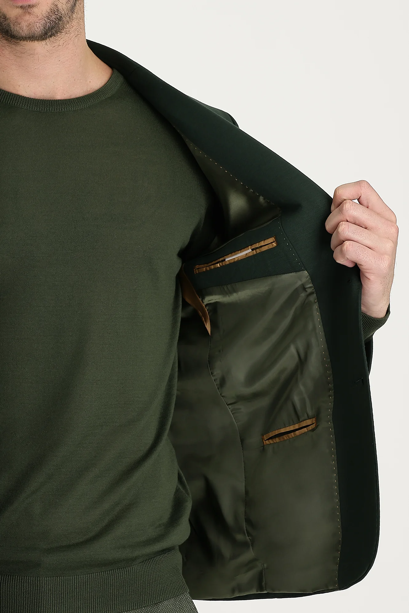 Koyu Yeşil 7 Drop Slim Fit Dar Kesim Ceket - Image 5