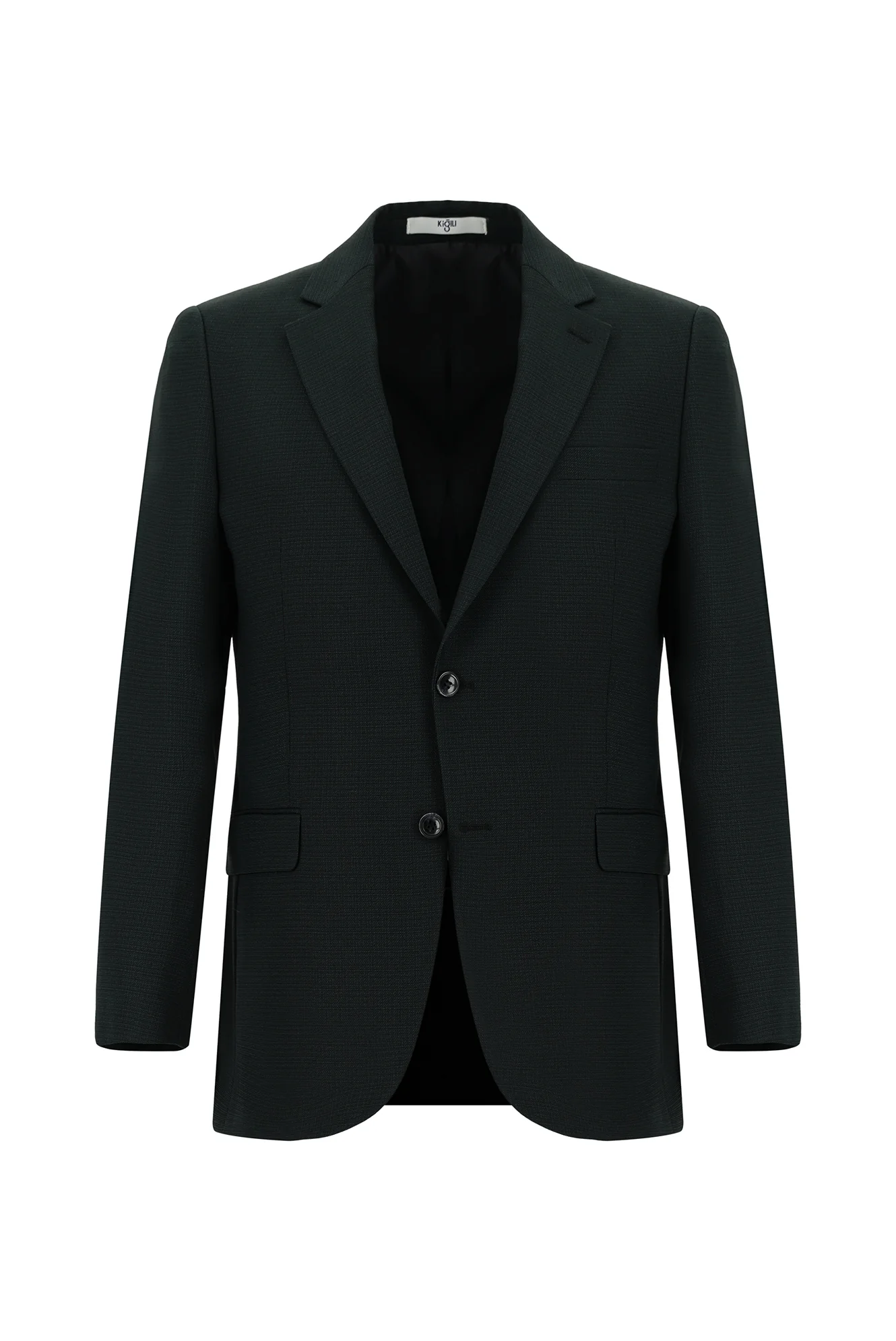 Koyu Yeşil 7 Drop Slim Fit Dar Kesim Desenli Takım Elbise - Image 2