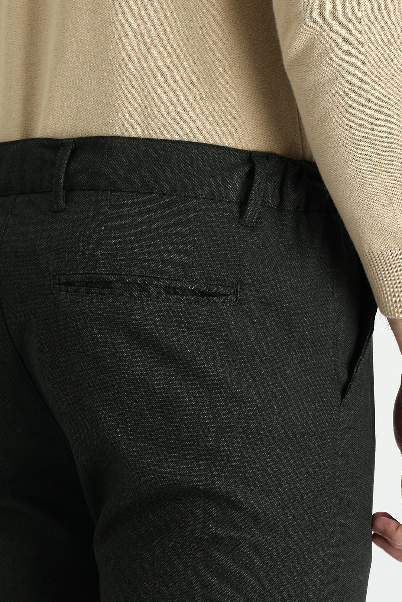 Koyu Yeşil Slim Fit Dar Kesim Likralı Kanvas / Chino Pantolon - Image 4