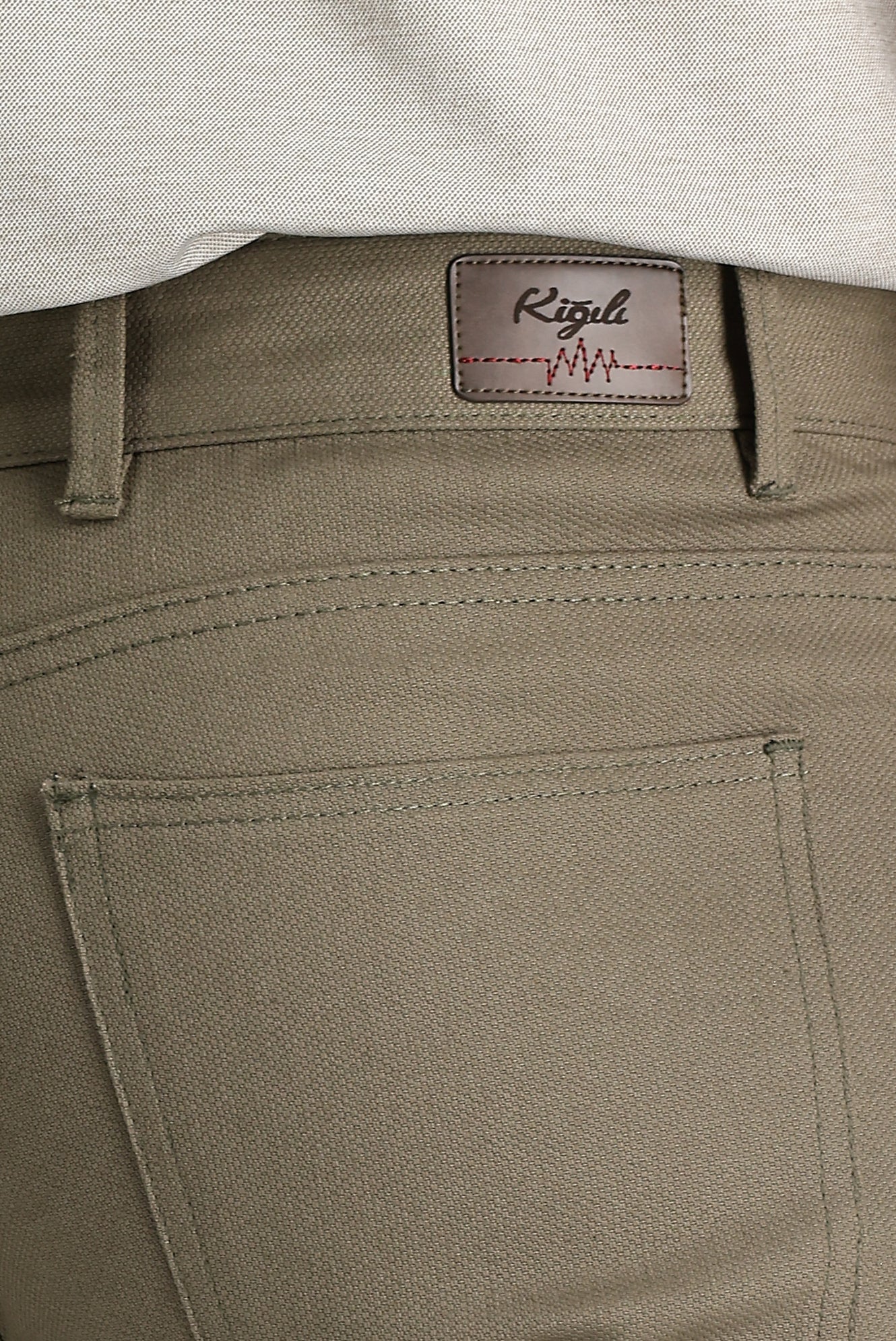 Koyu Yeşil Slim Fit Dar Kesim Likralı Kanvas / Chino Pantolon - Image 4