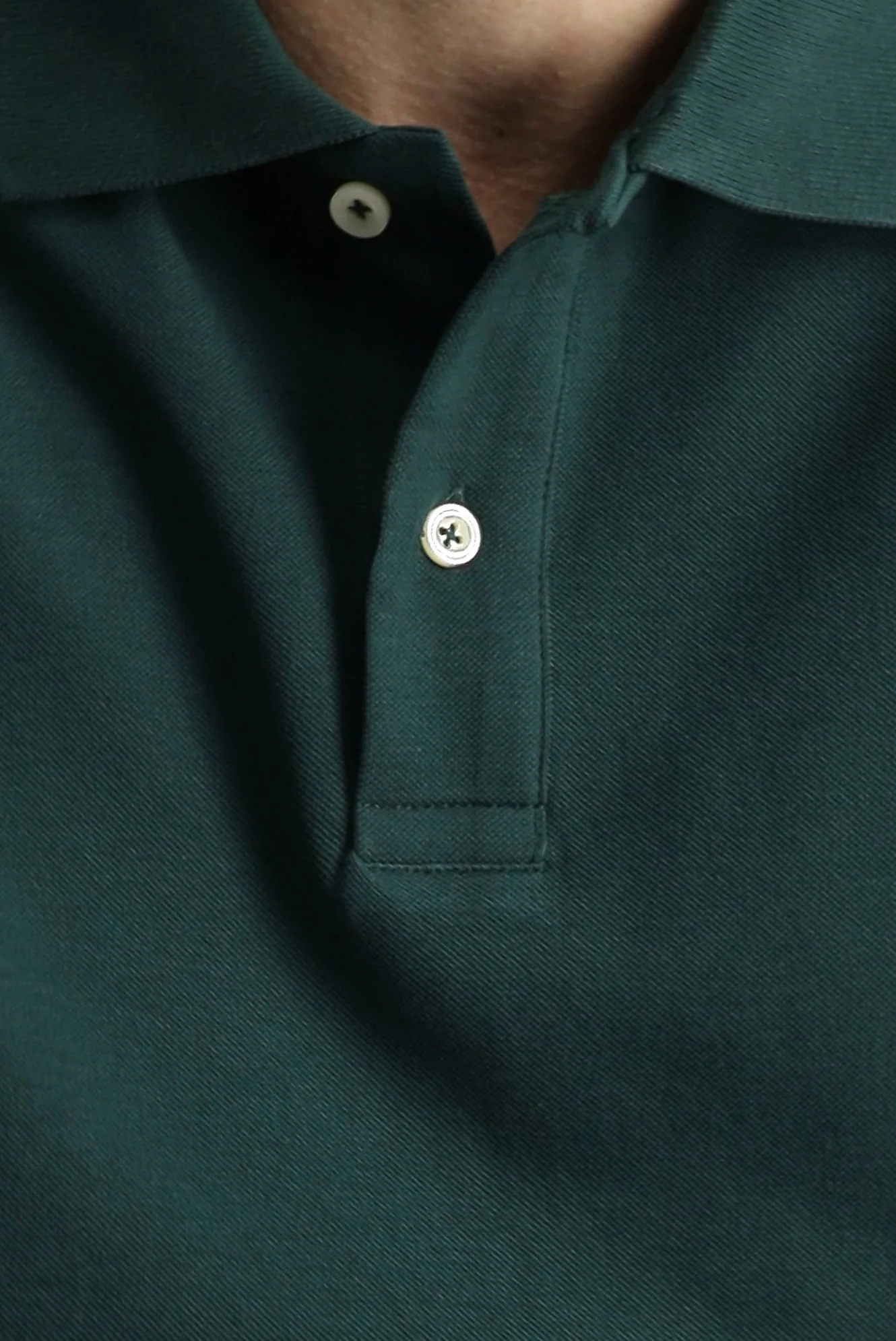 Koyu Yeşil Polo Yaka Slim Fit Nakışlı %100 Pamuk Tişört - Image 5