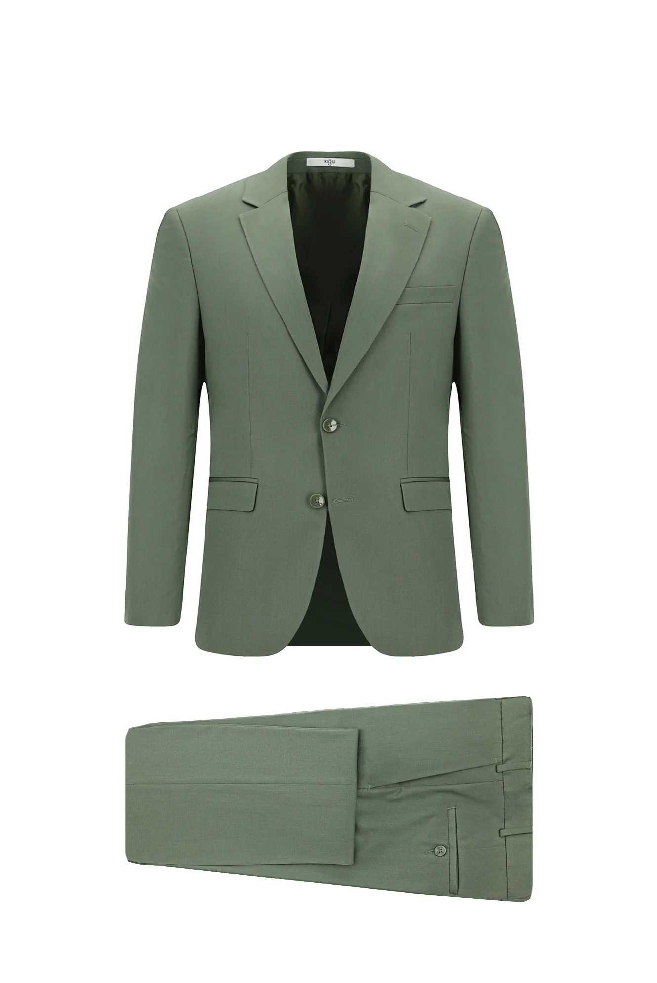 Koyu Yeşil 7 Drop Slim Fit Dar Kesim Pamuklu Lyocell Takım Elbise - Image 4