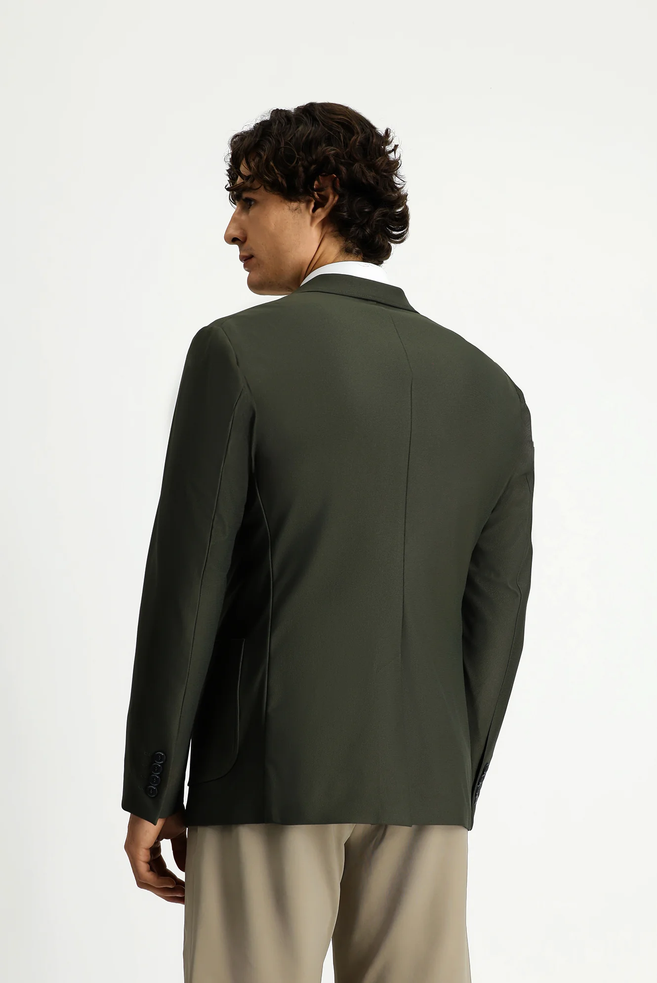Koyu Yeşil Techno-Line 7 Drop Super Slim Fit Eksra Dar Kesim Spor Ceket - Image 4