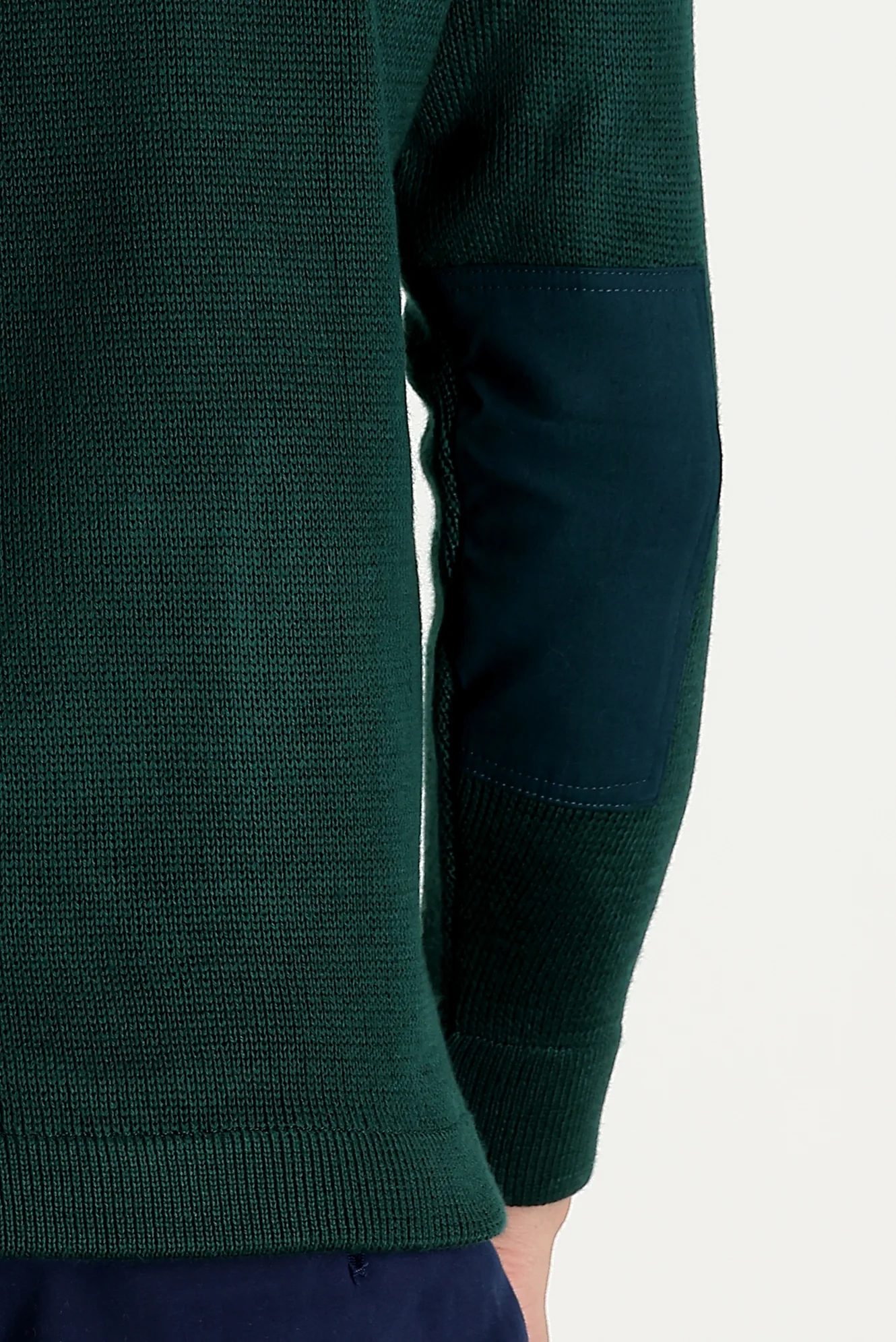 Koyu Yeşil V Yaka Super Slim Fit Ekstra Dar Kesim Çelik Örgü Triko Kazak - Image 10