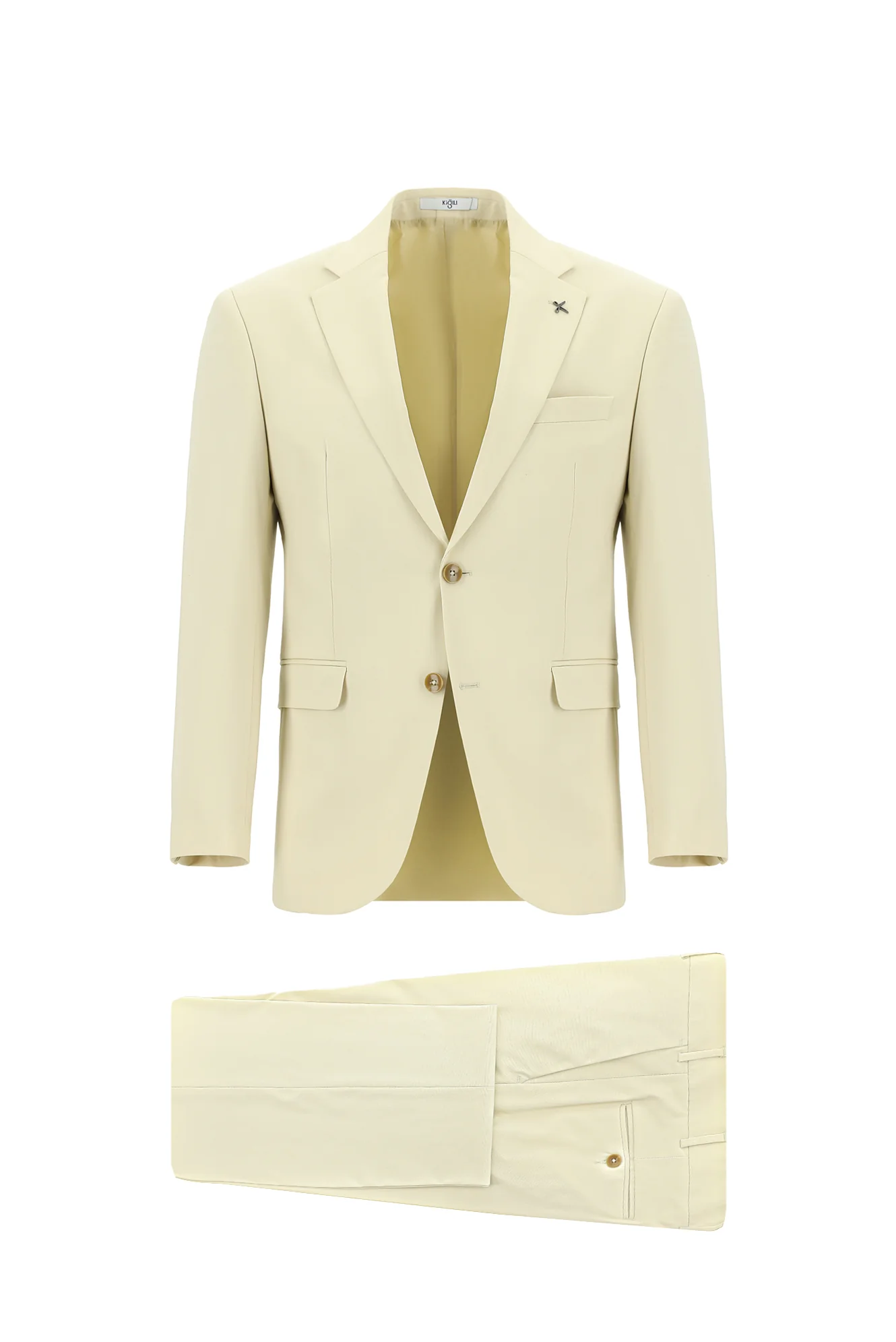 Krem 7 Drop Slim Fit Dar Kesim Takım Elbise