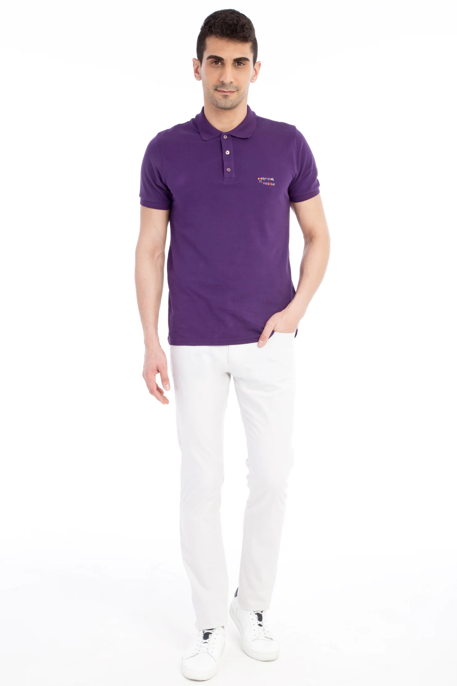 Krem Slim Fit Dar Kesim Likralı Kanvas / Chino Pantolon - Image 2