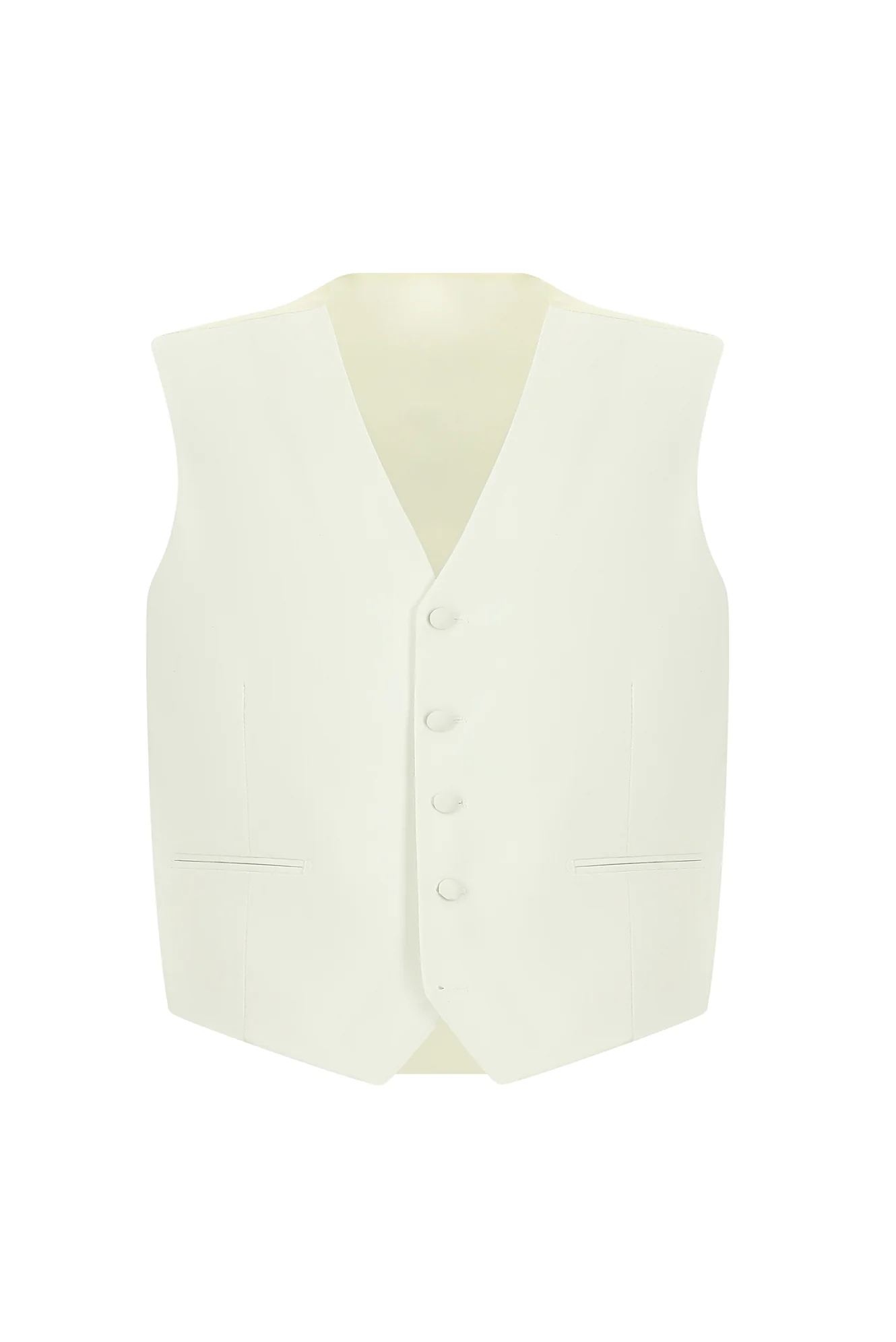 Krem 7 Drop Slim Fit Dar Kesim Sivri Yaka Yelekli Smokin & Damatlık - Image 4