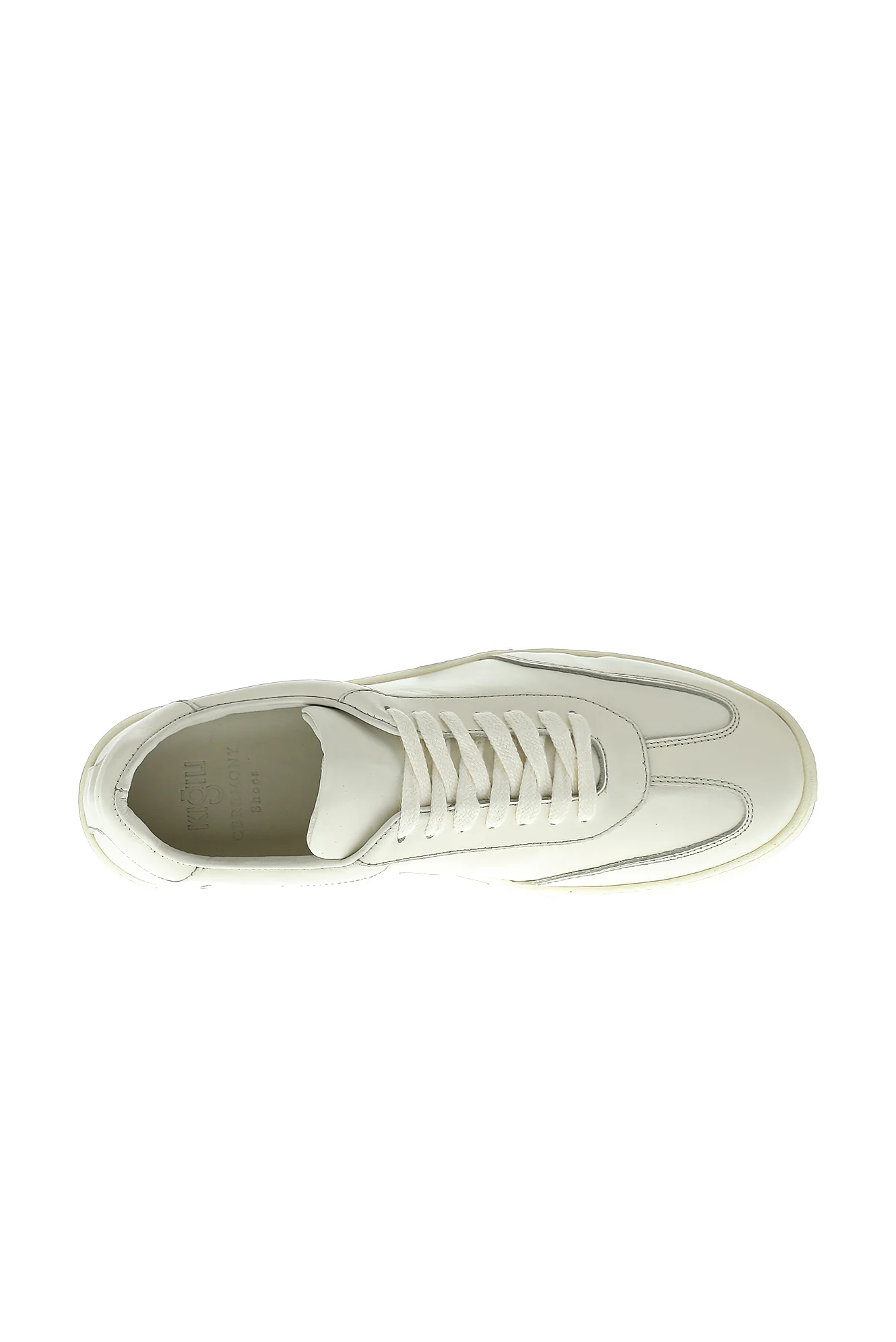 Krem Sneaker Deri Ayakkabı - Image 6