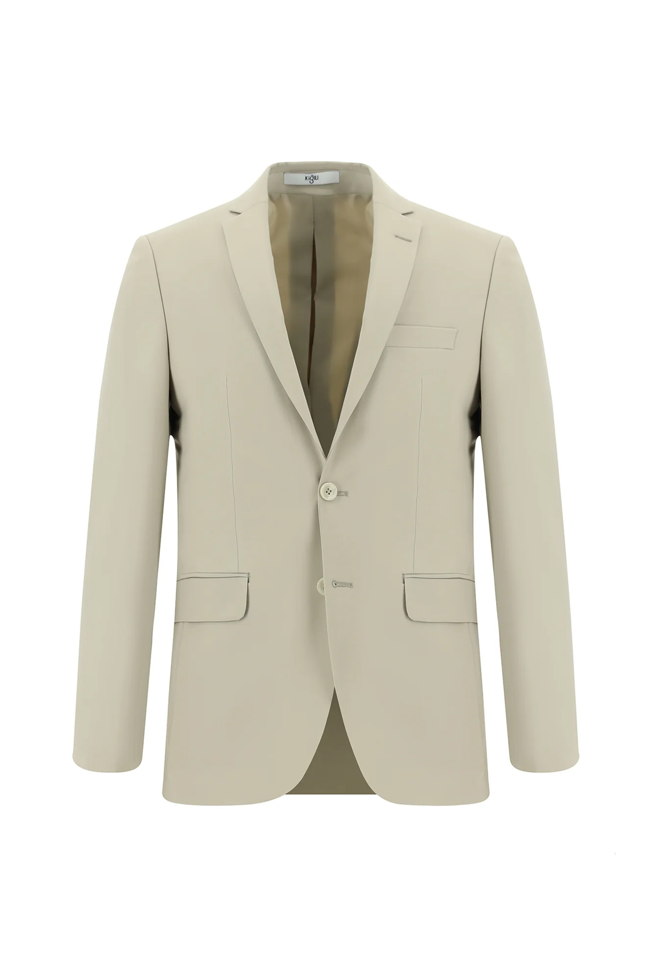 Krem 7 Drop Super Slim Fit Eksra Dar Kesim Yünlü Takım Elbise - Image 2