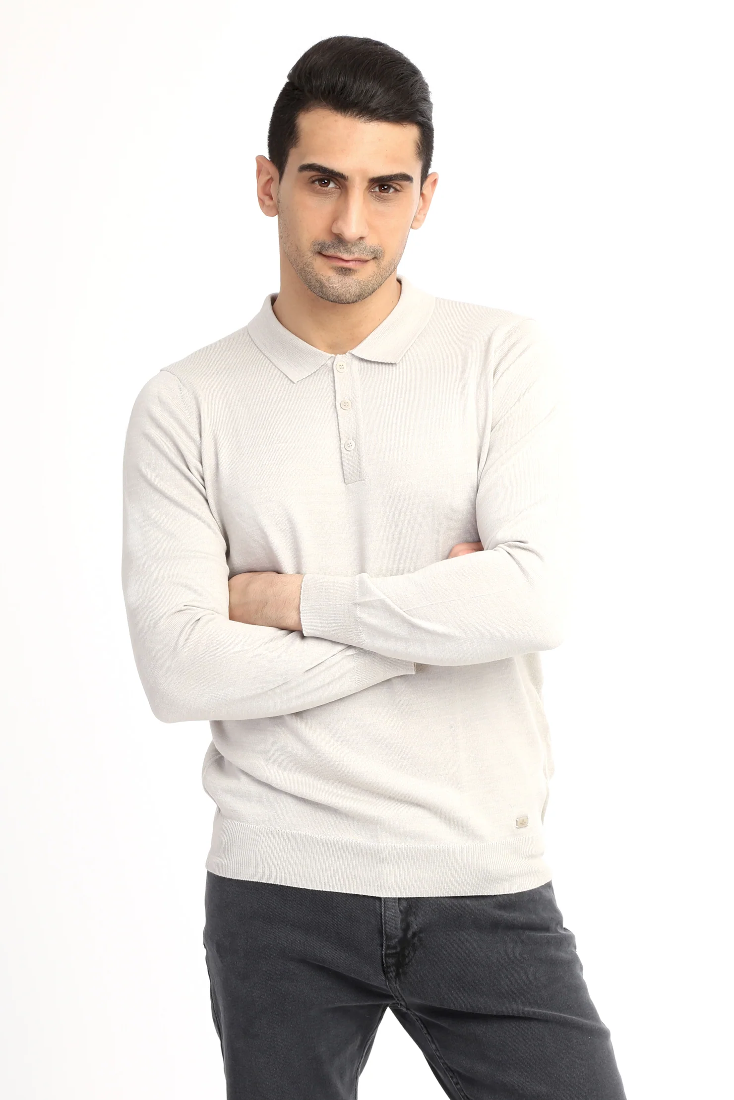 Kum Polo Yaka Regular Fit Yünlü Triko Kazak