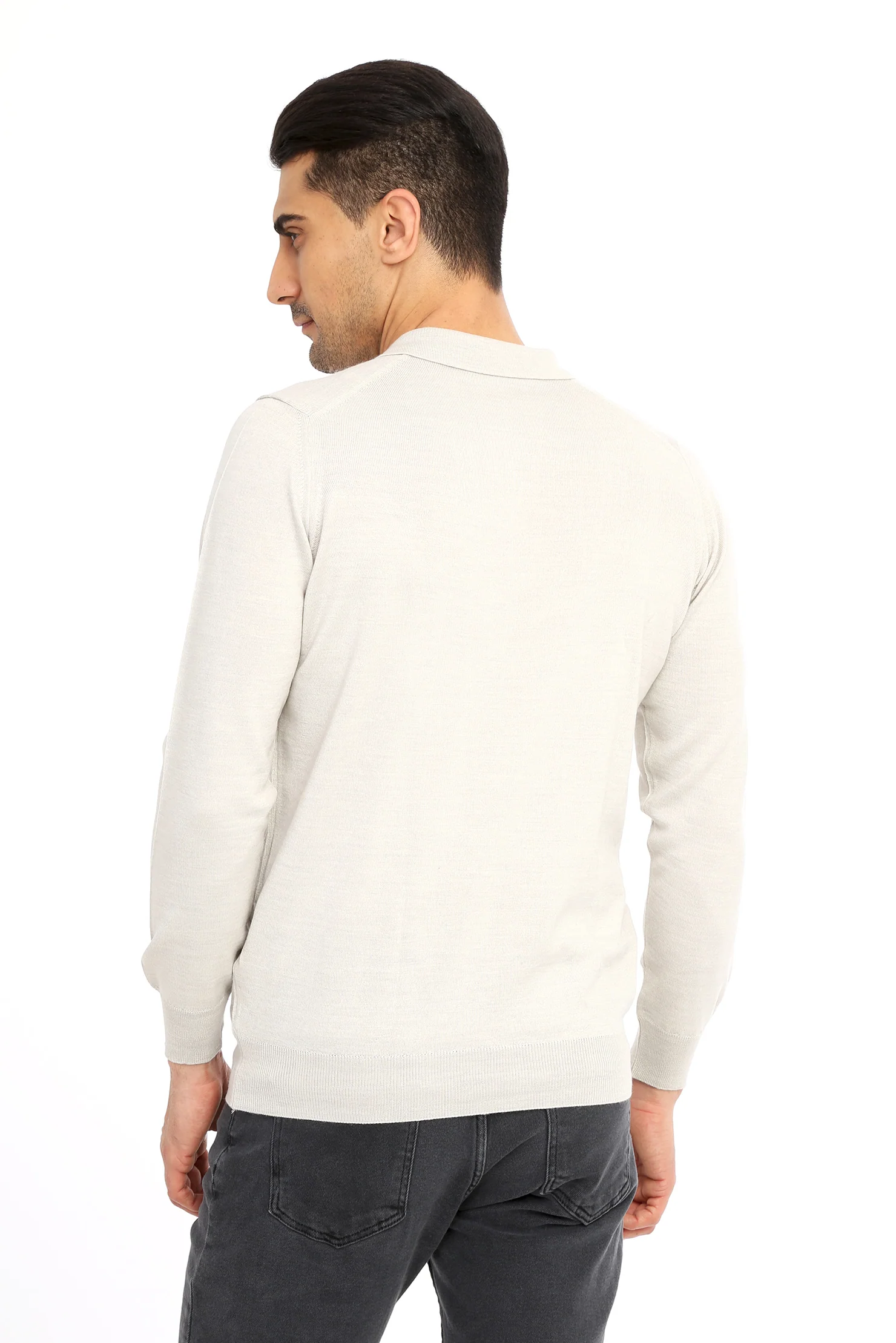 Kum Polo Yaka Regular Fit Yünlü Triko Kazak - Image 3