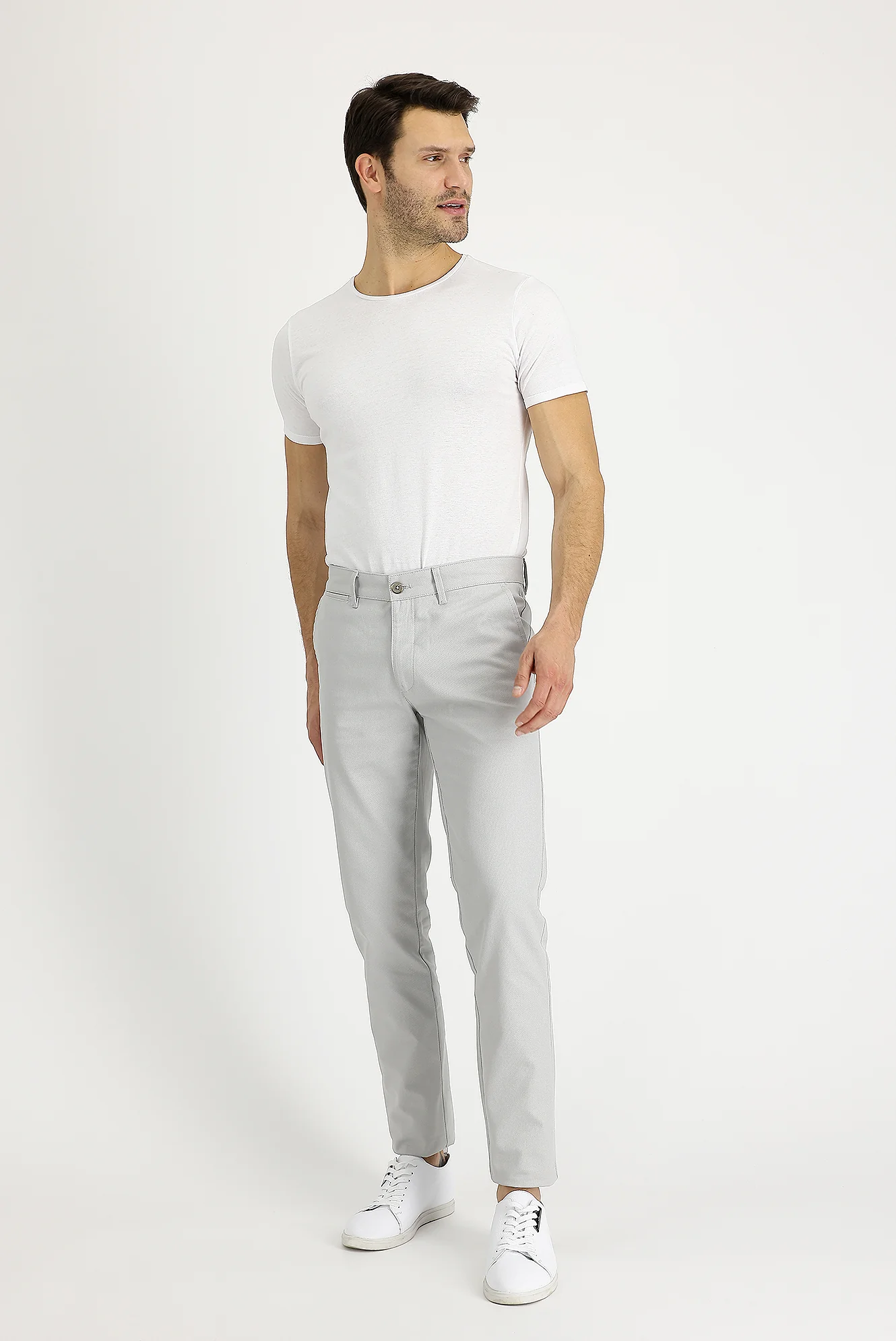 Kum Regular Fit Standart Kesim Likralı Kanvas / Chino Pantolon