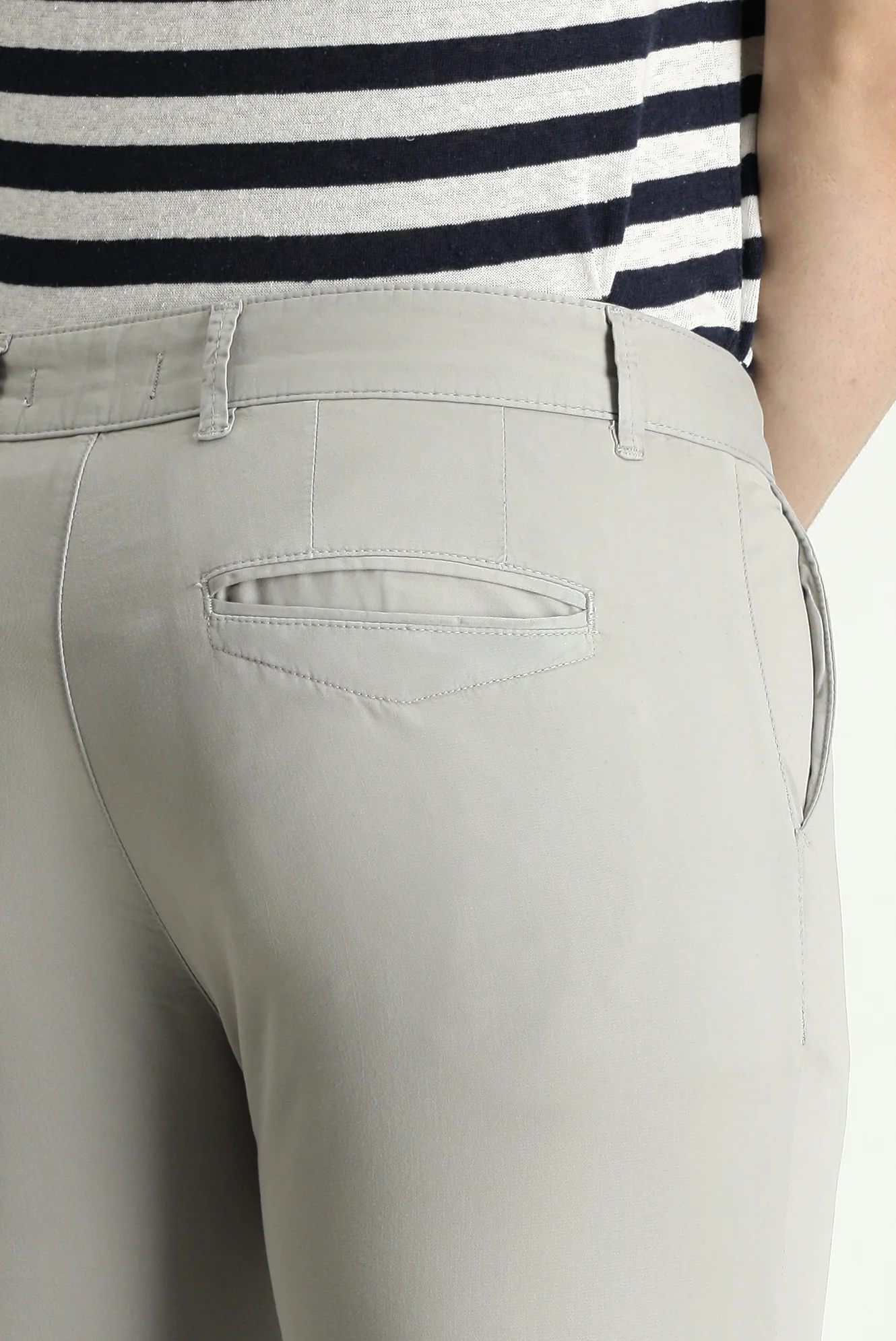Kum Slim Fit Dar Kesim Likralı Saten Kanvas / Chino Pantolon - Image 4