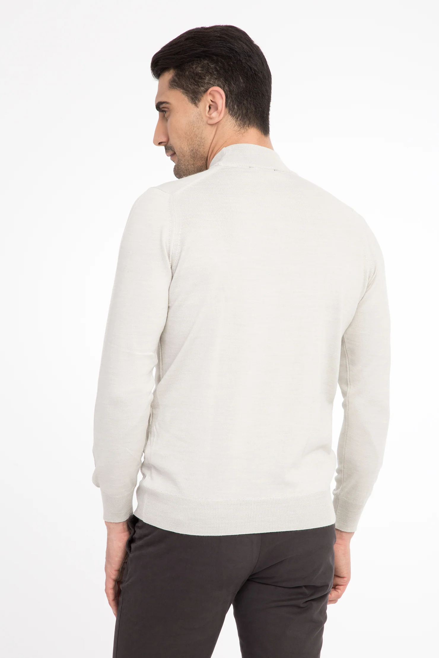 Kum Yarım Balıkçı Yaka Regular Fit Yünlü Triko Kazak - Image 3