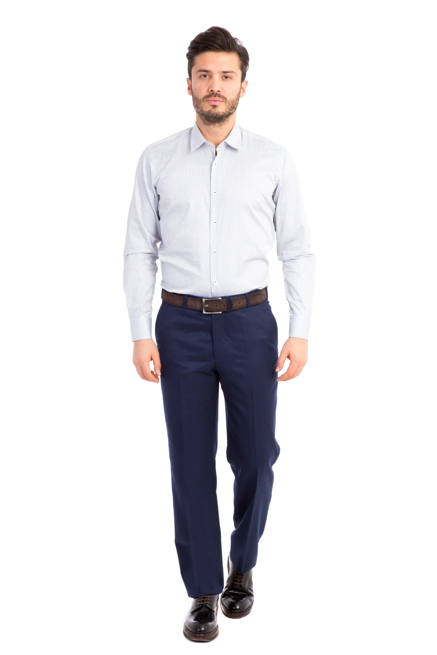 Lacivert 4 Drop Relaxed Fit Rahat Kesim Klasik Kumaş Pantolon - Image 4