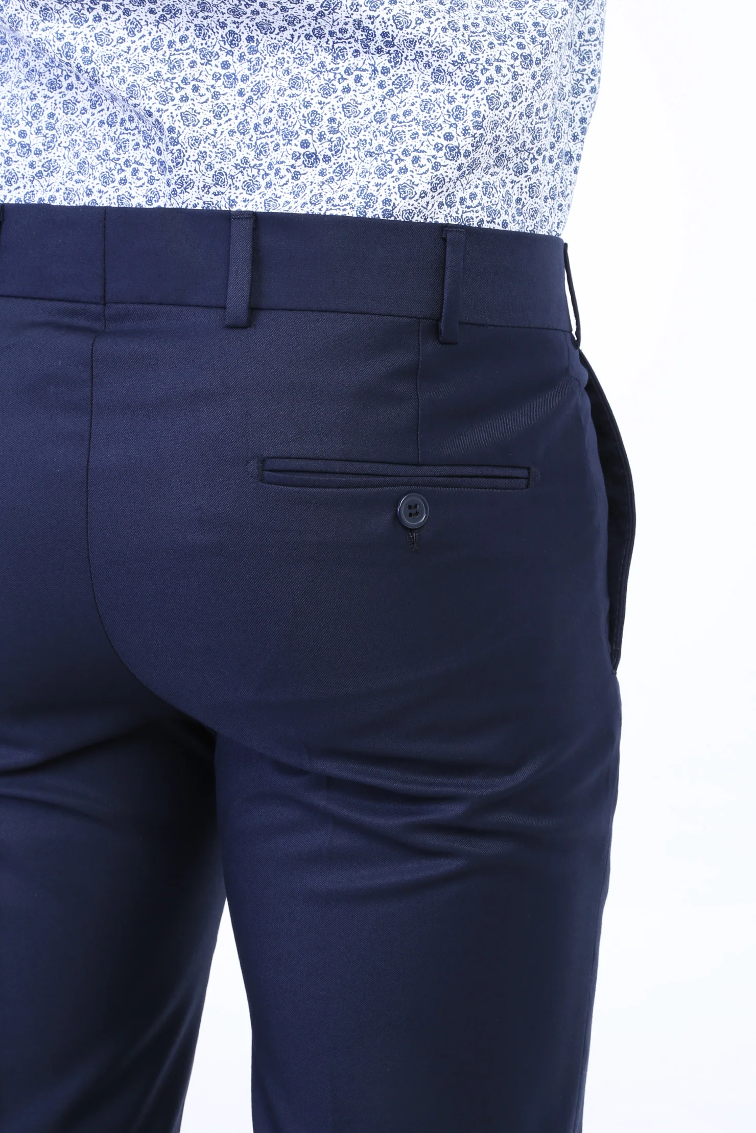 Lacivert 4 Drop Relaxed Fit Rahat Kesim Klasik Kumaş Pantolon - Image 3