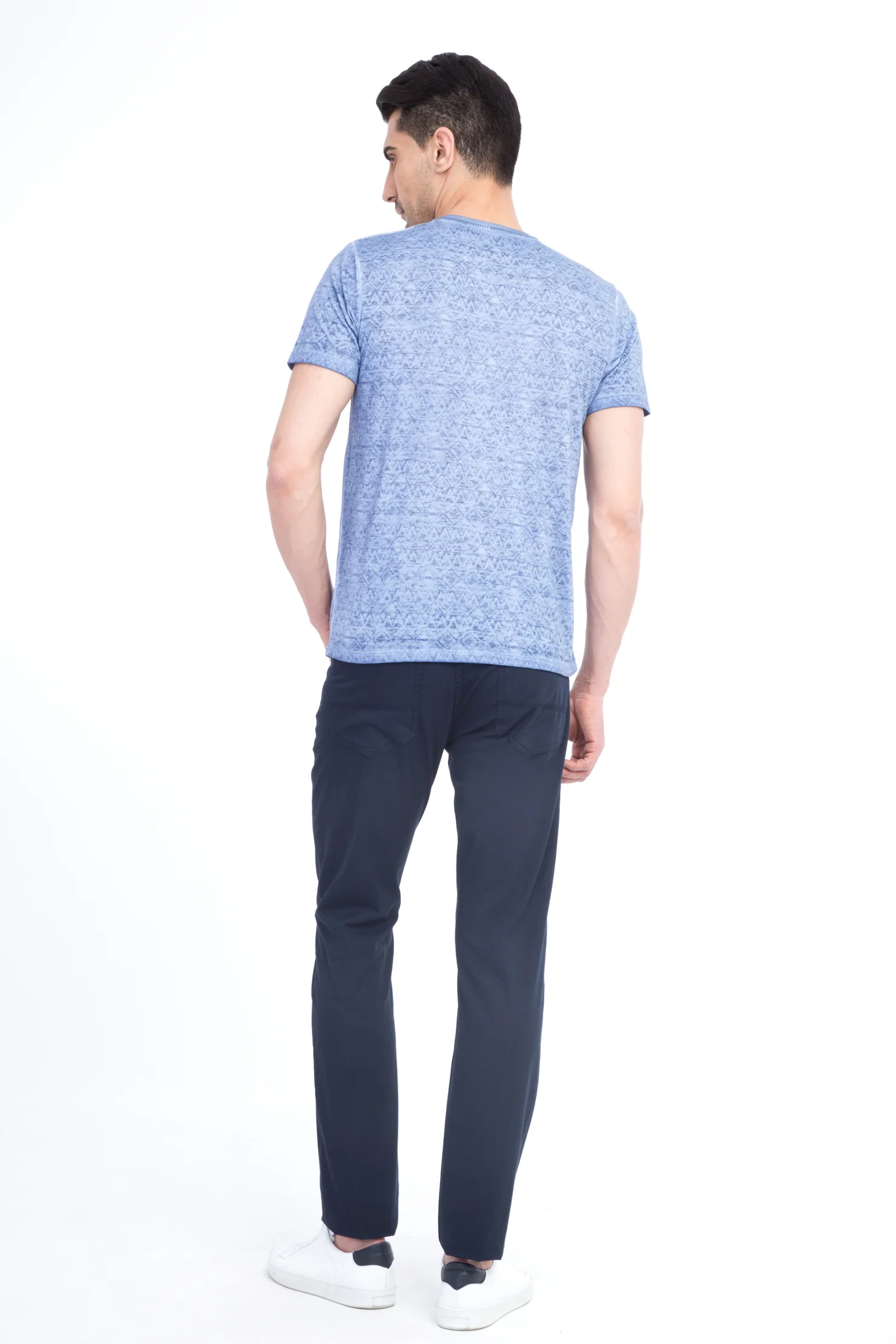 Lacivert Relaxed Fit Rahat Kesim Likralı Kanvas / Chino Pantolon - Image 3