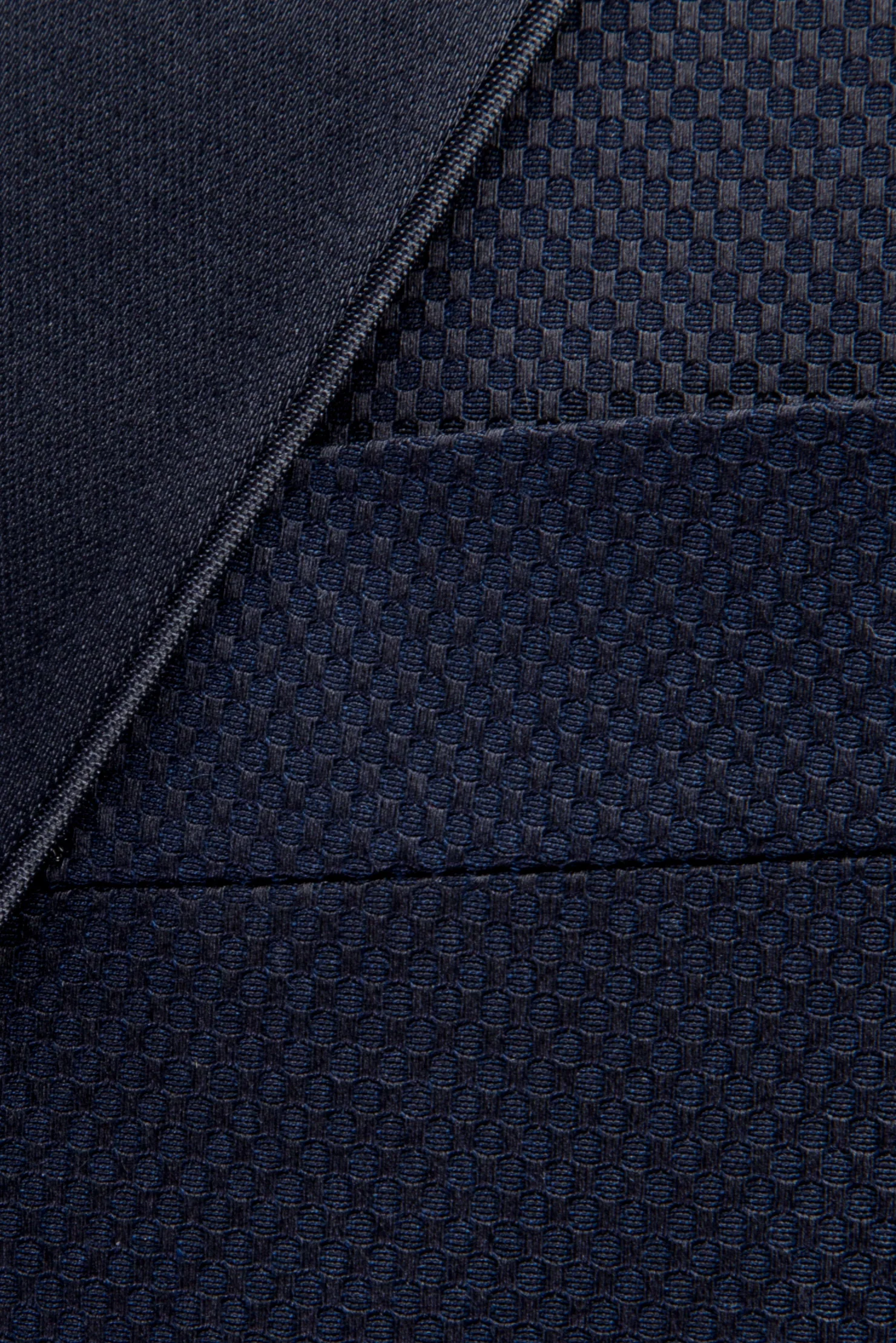 Lacivert 7 Drop Slim Fit Dar Kesim Mono Yaka Desenli Yelekli Smokin & Damatlık - Image 7