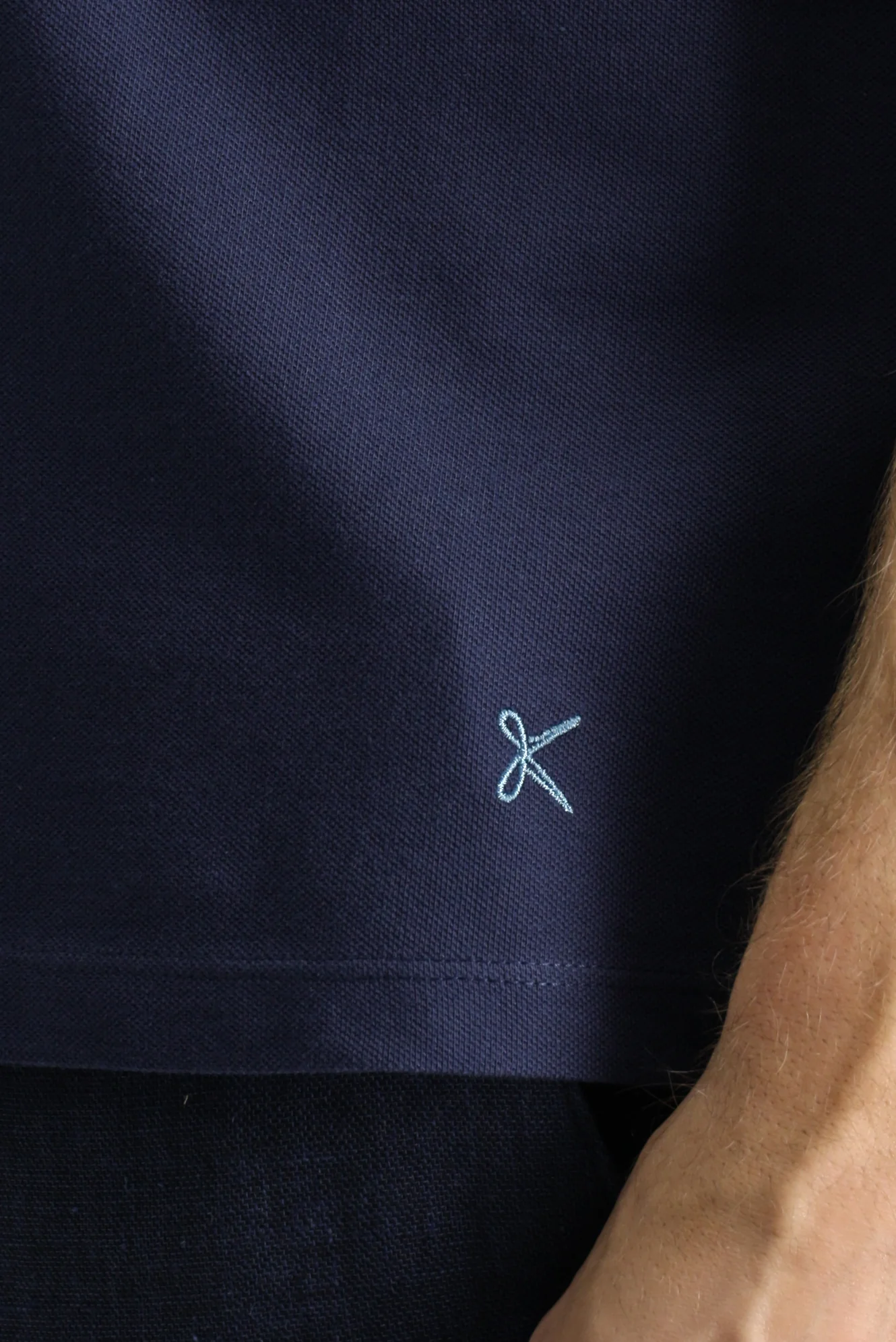 Lacivert Slim Fit Dar Kesim Nakışlı Pamuk Polo Yaka Tişört - Image 5