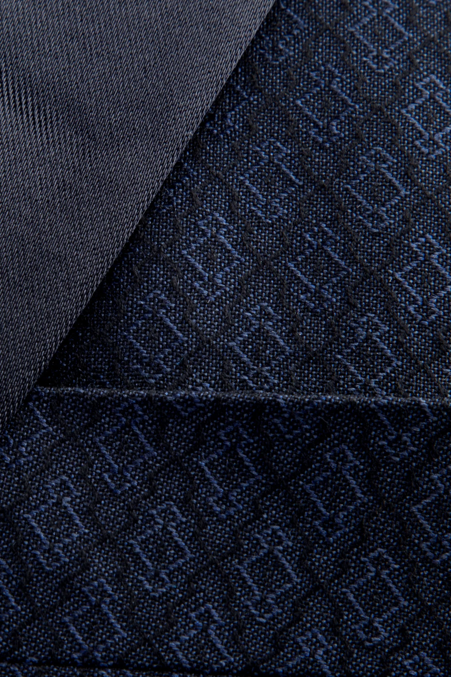 Lacivert 7 Drop Slim Fit Dar Kesim Şal Yaka Desenli Yelekli Smokin & Damatlık - Image 7