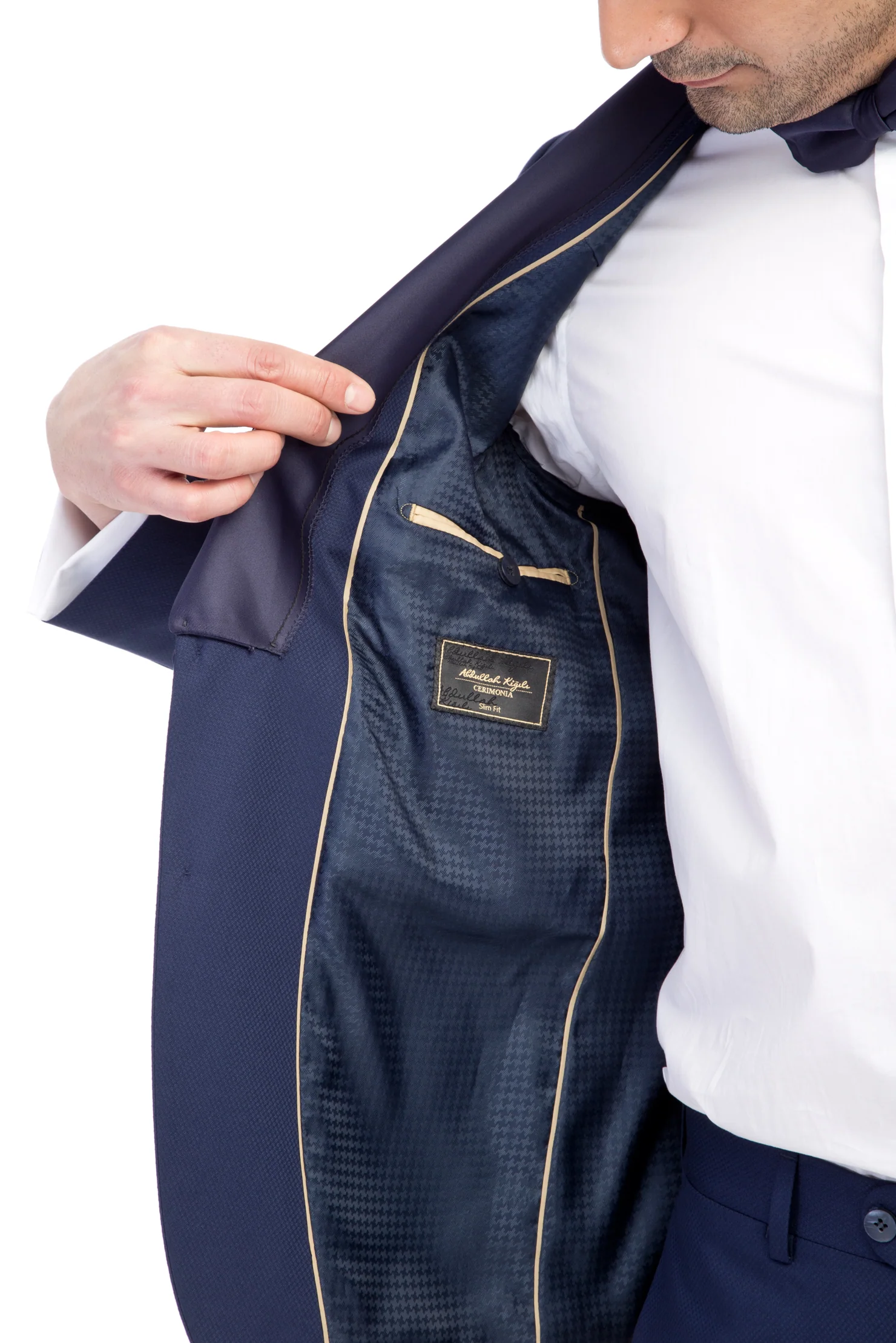 Lacivert 7 Drop Slim Fit Dar Kesim Şal Yaka Smokin & Damatlık - Image 5